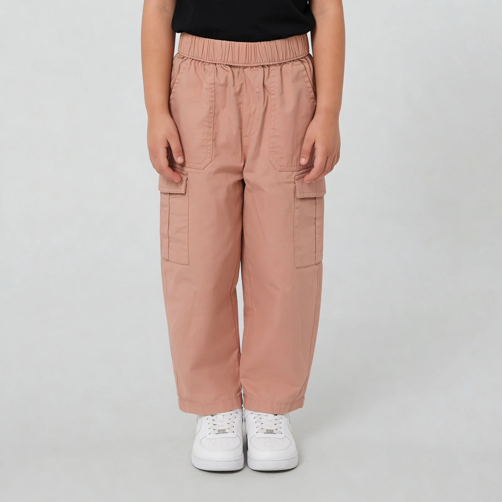 Girls Cotton Solid Joggers - Image 2