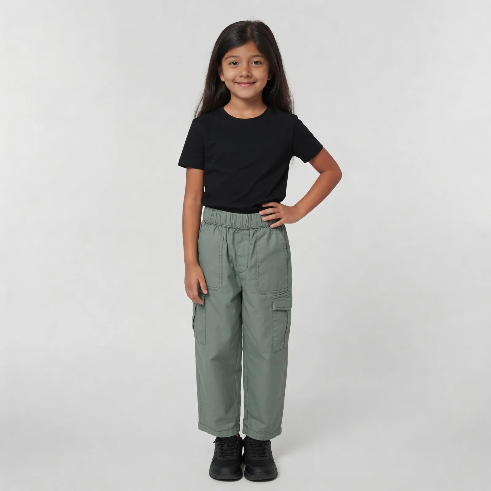 Girls Cotton Solid Joggers - Image 6