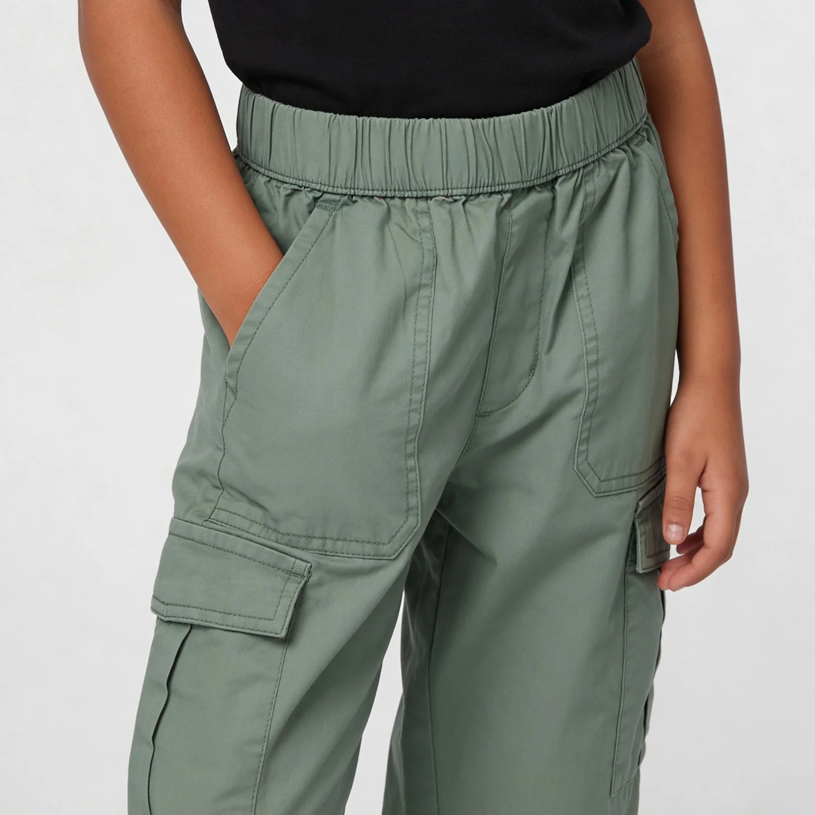 Girls Cotton Solid Joggers - Image 9