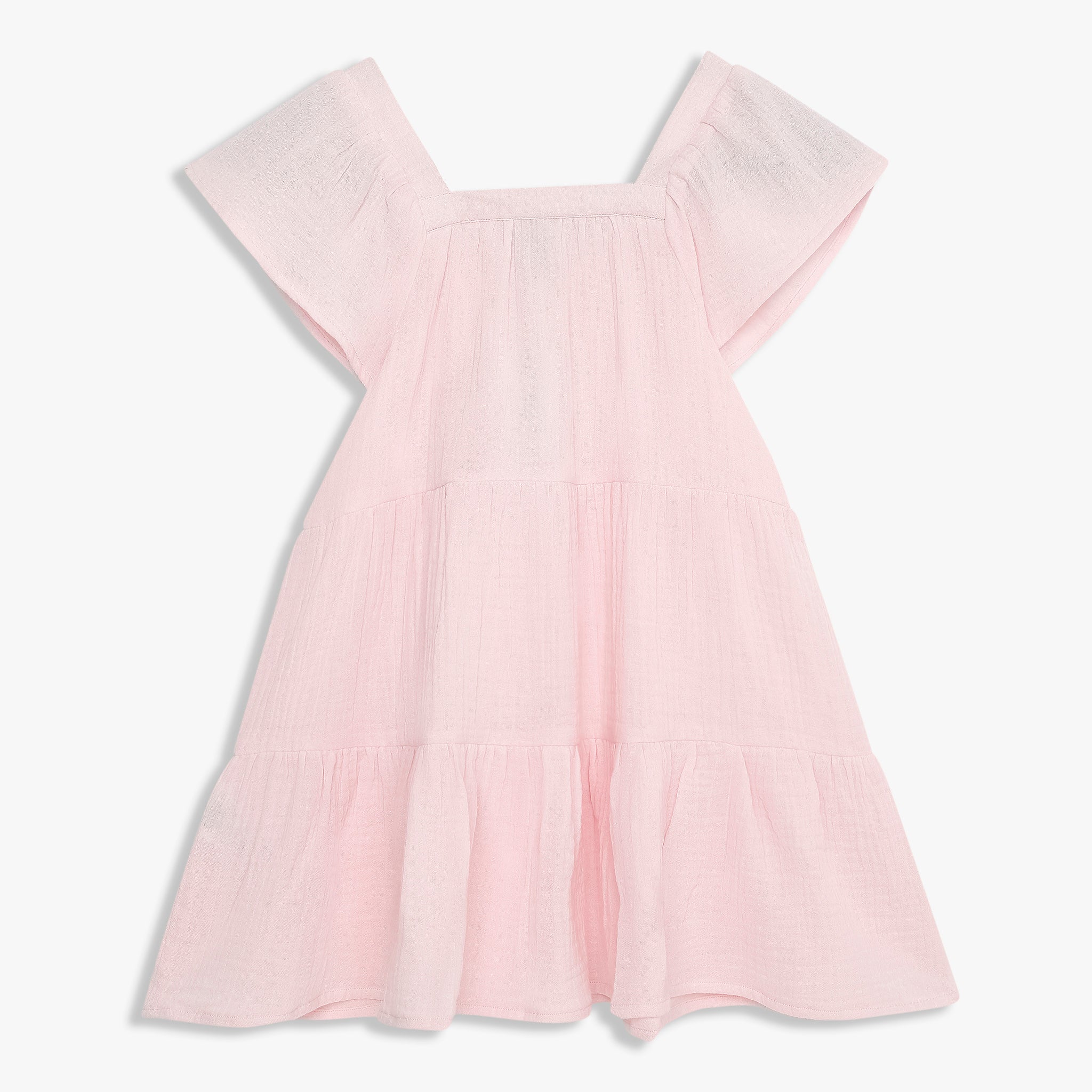 Girls Cotton Solid Knee Length Frock - Image 2