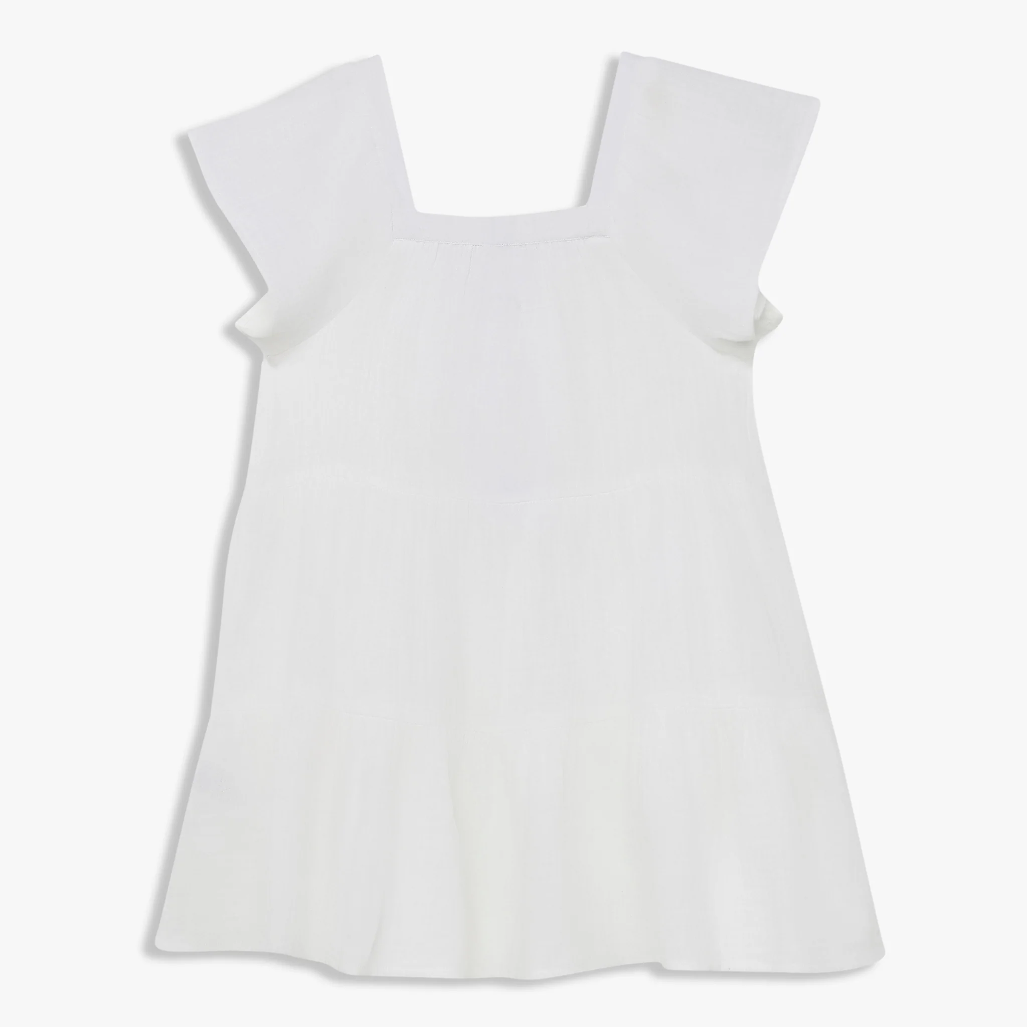 Girls Cotton Solid Knee Length Frock - Image 4
