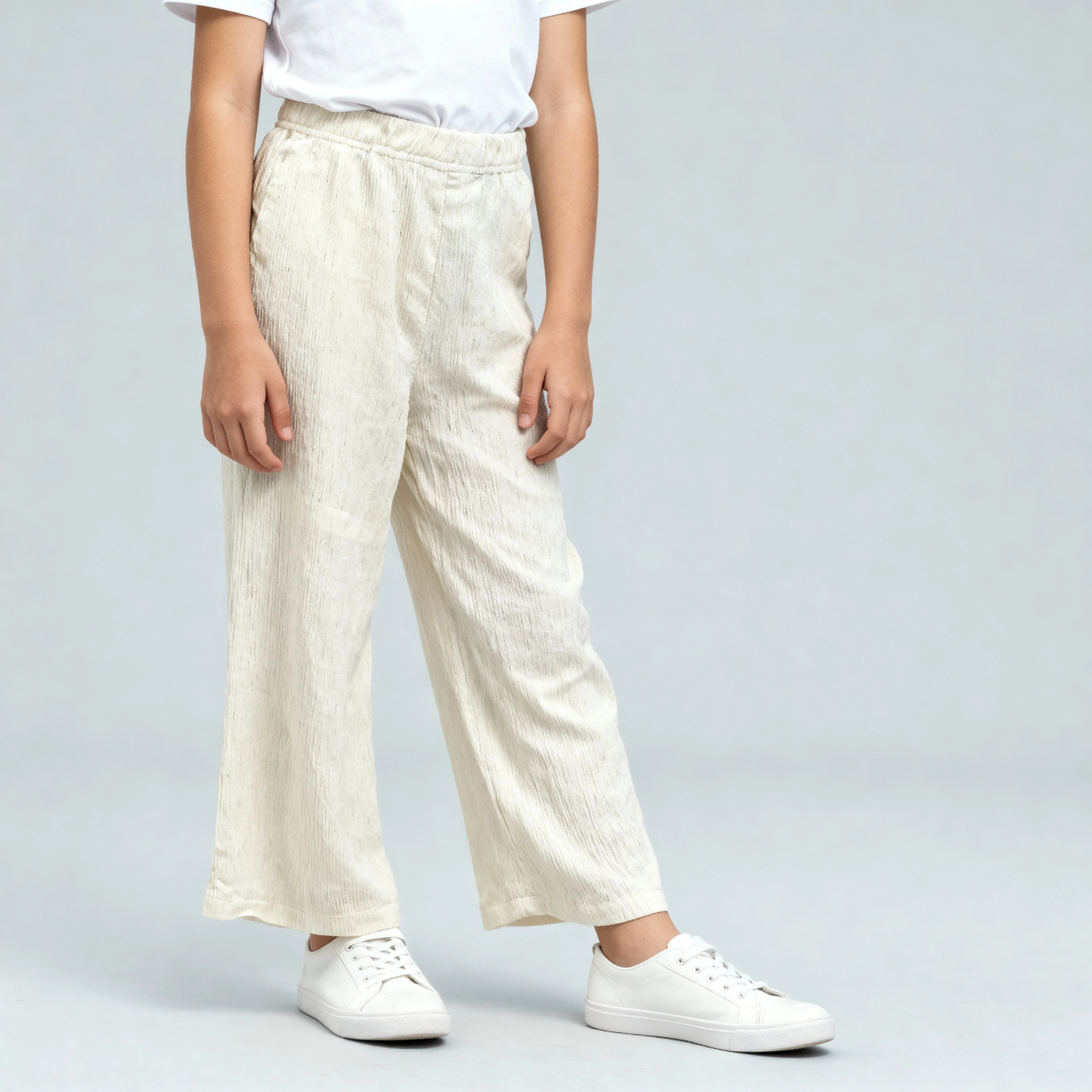 Girls Cotton Solid Palazzos - Image 10