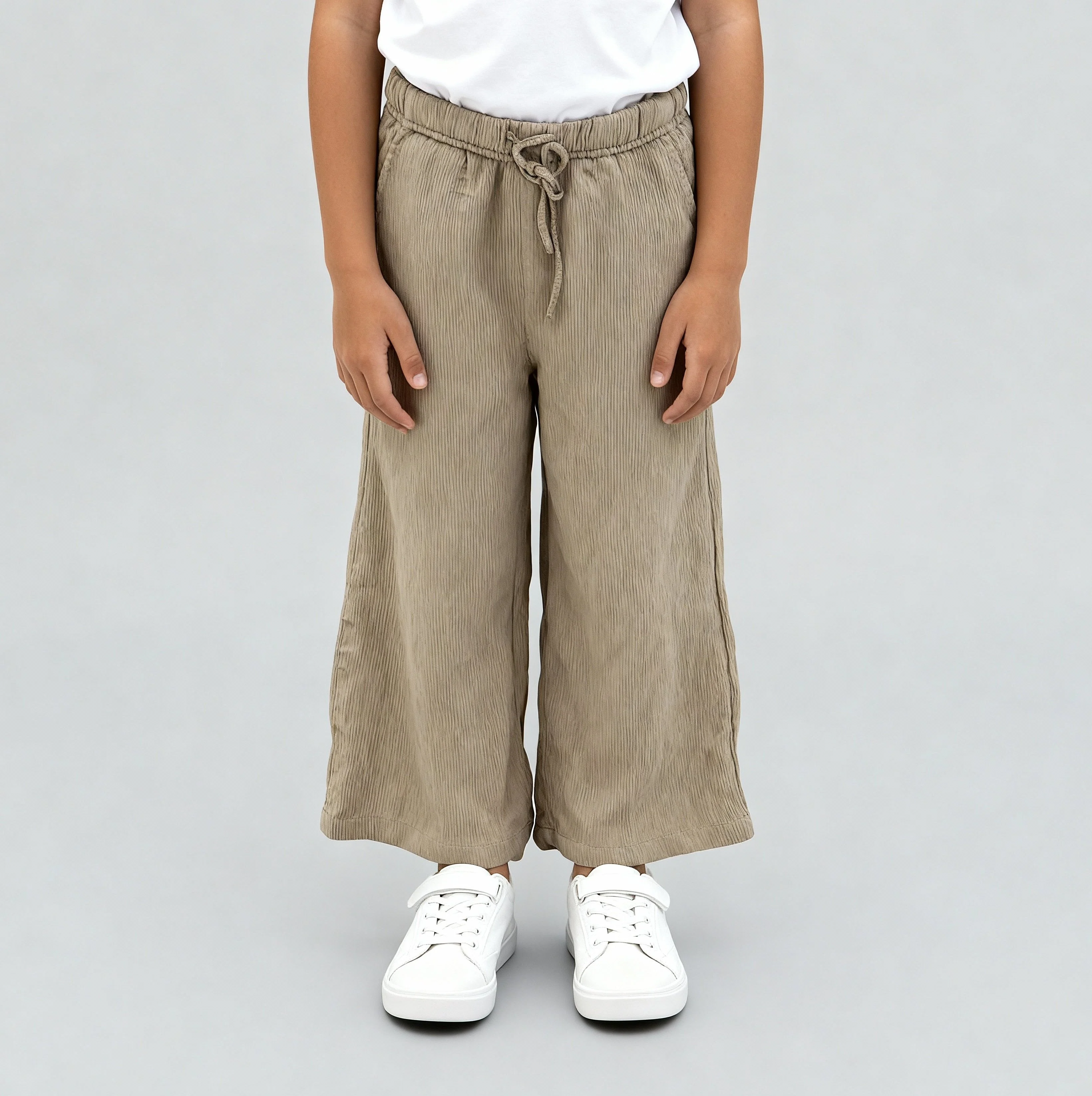 Girls Cotton Solid Palazzos - Image 2