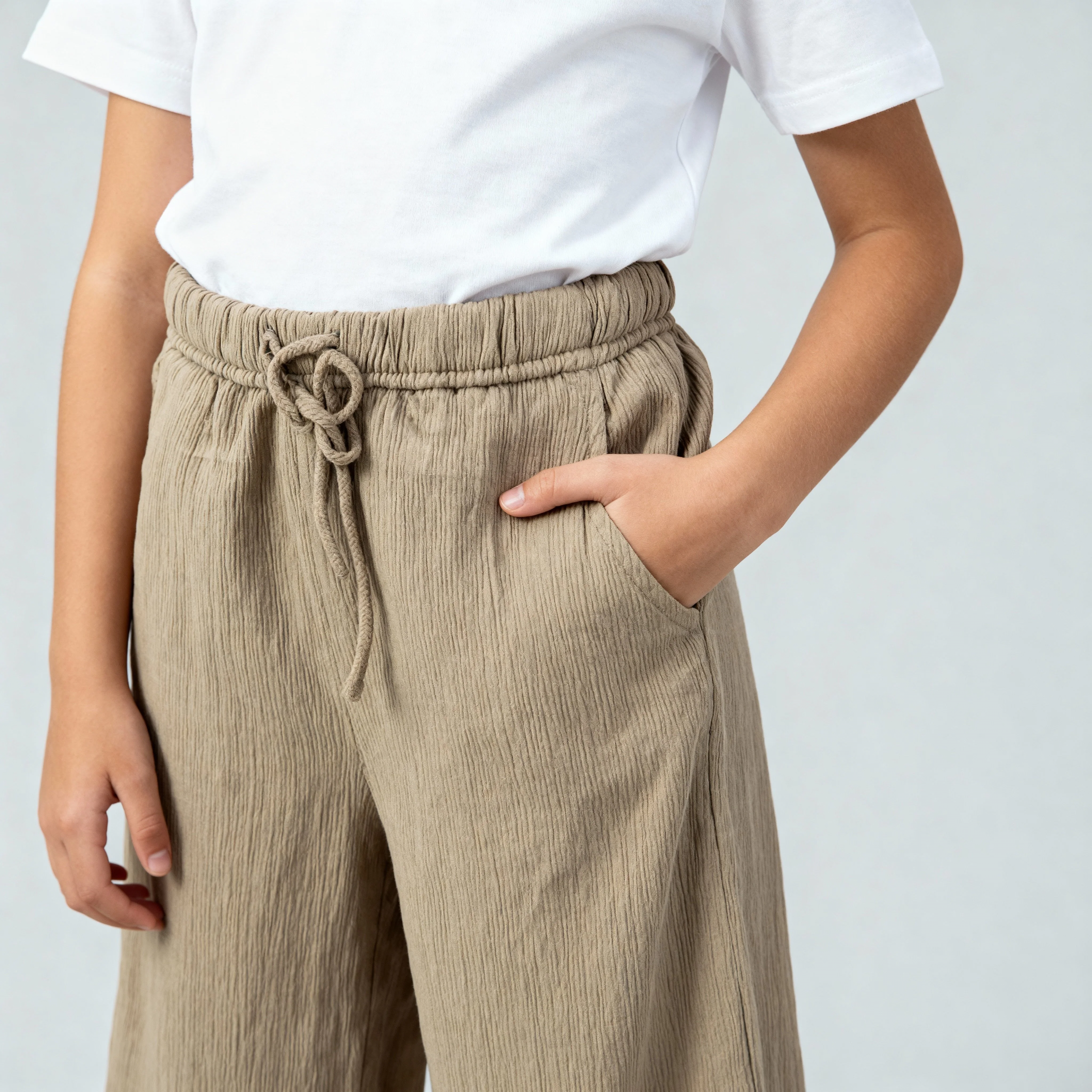 Girls Cotton Solid Palazzos - Image 4