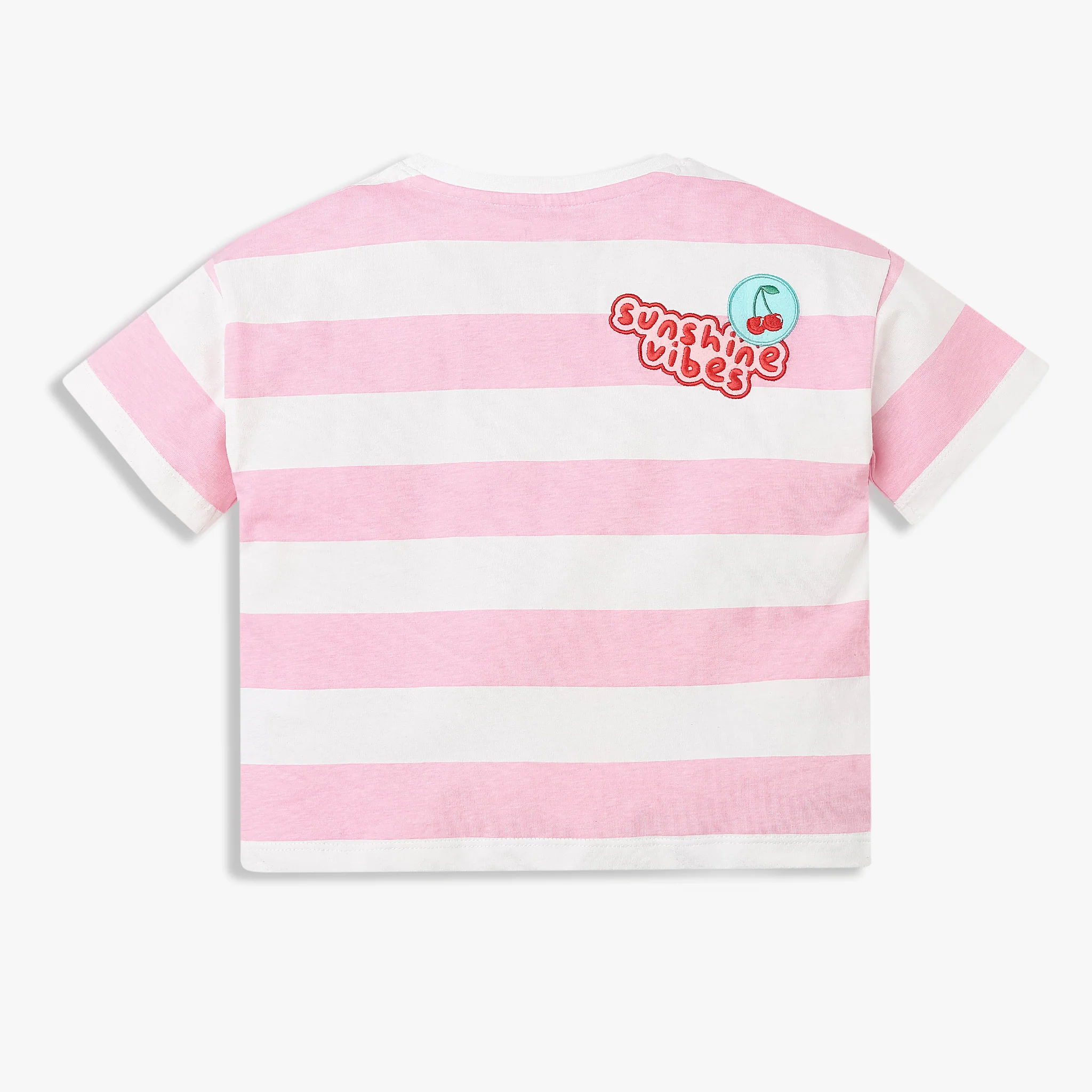 Girls Cotton Striped Weekend T-Shirt - Image 2