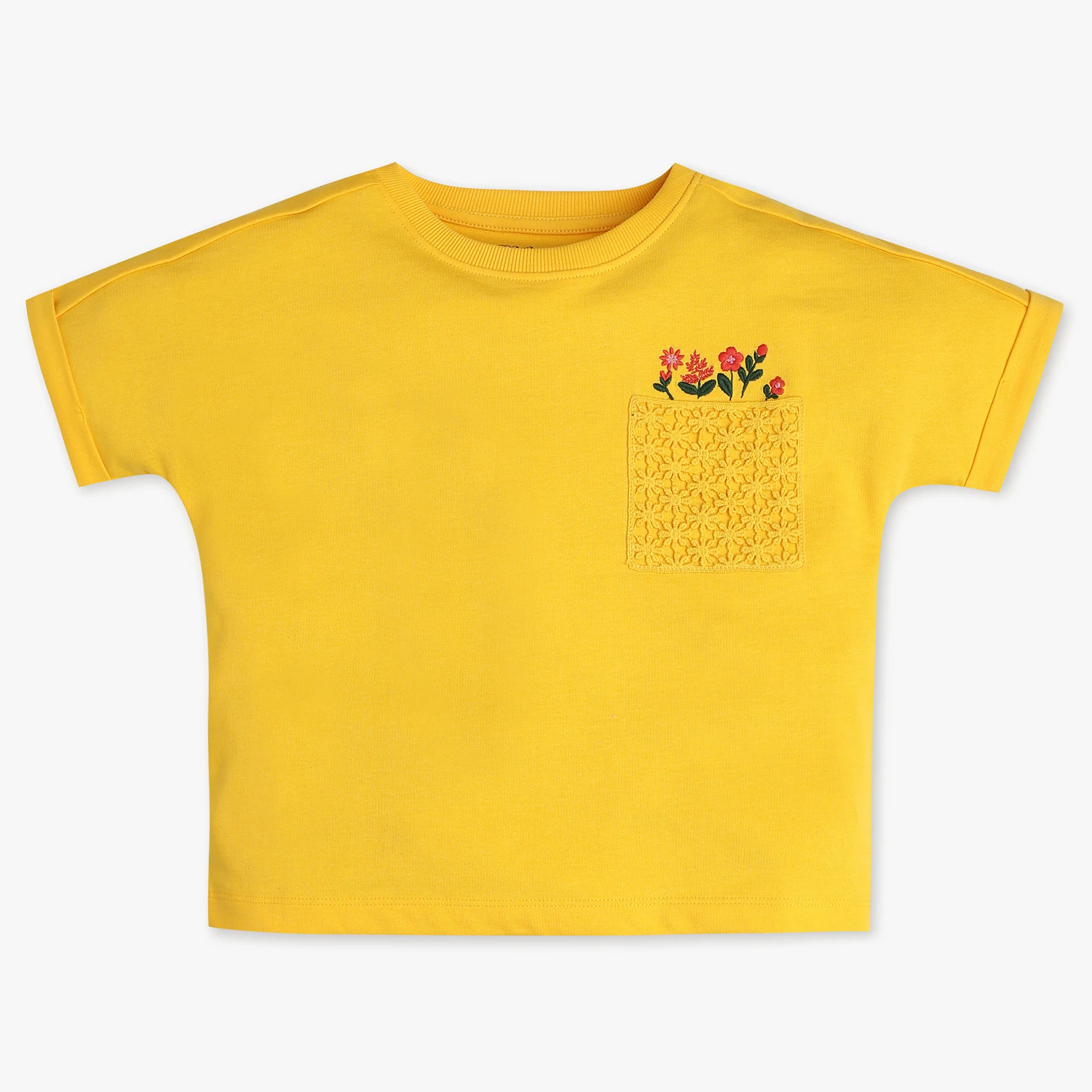 Girls Cotton Boxy Fit T-Shirt