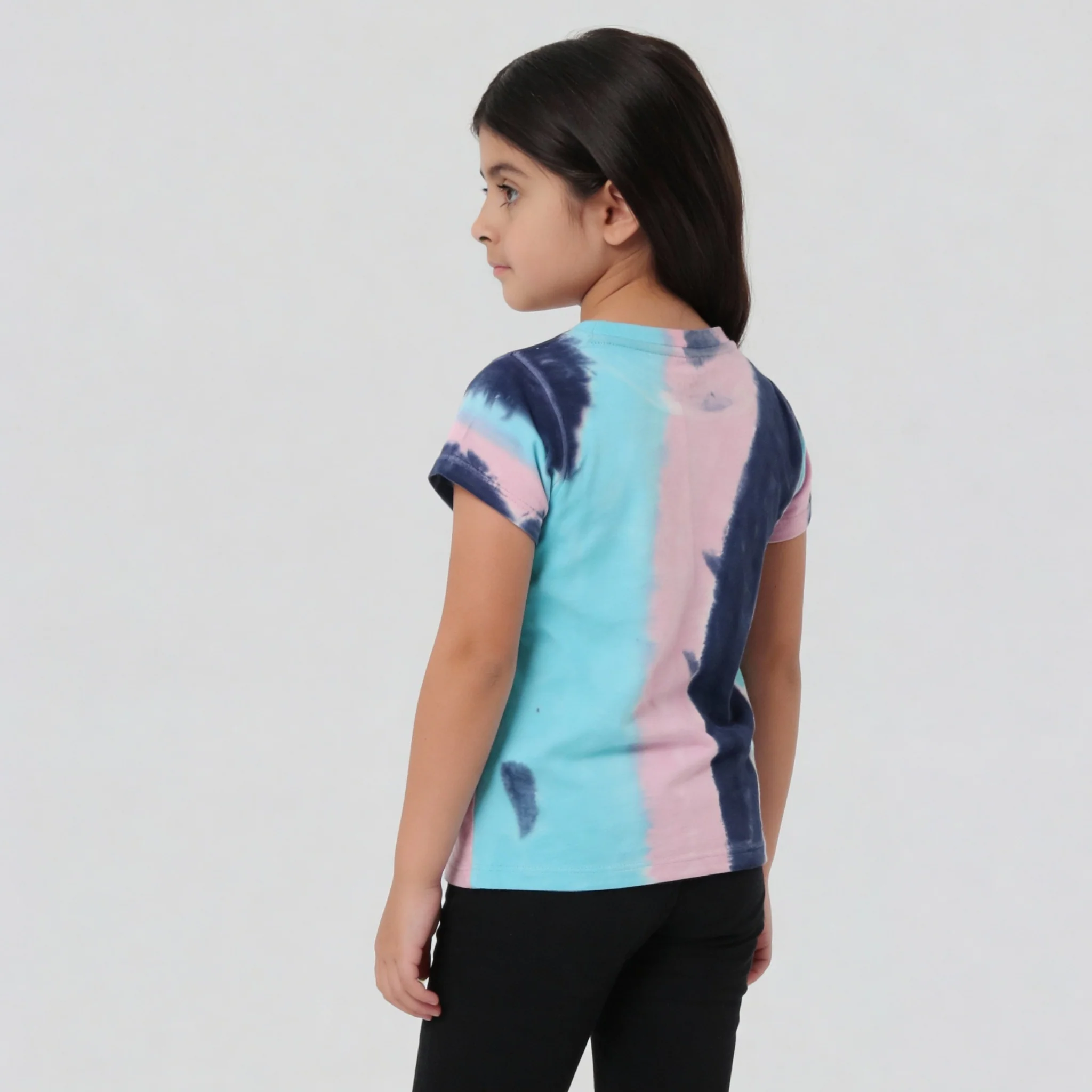 Girls Cotton Tie - Dye Cartoon Cowboy T-Shirt - Image 3