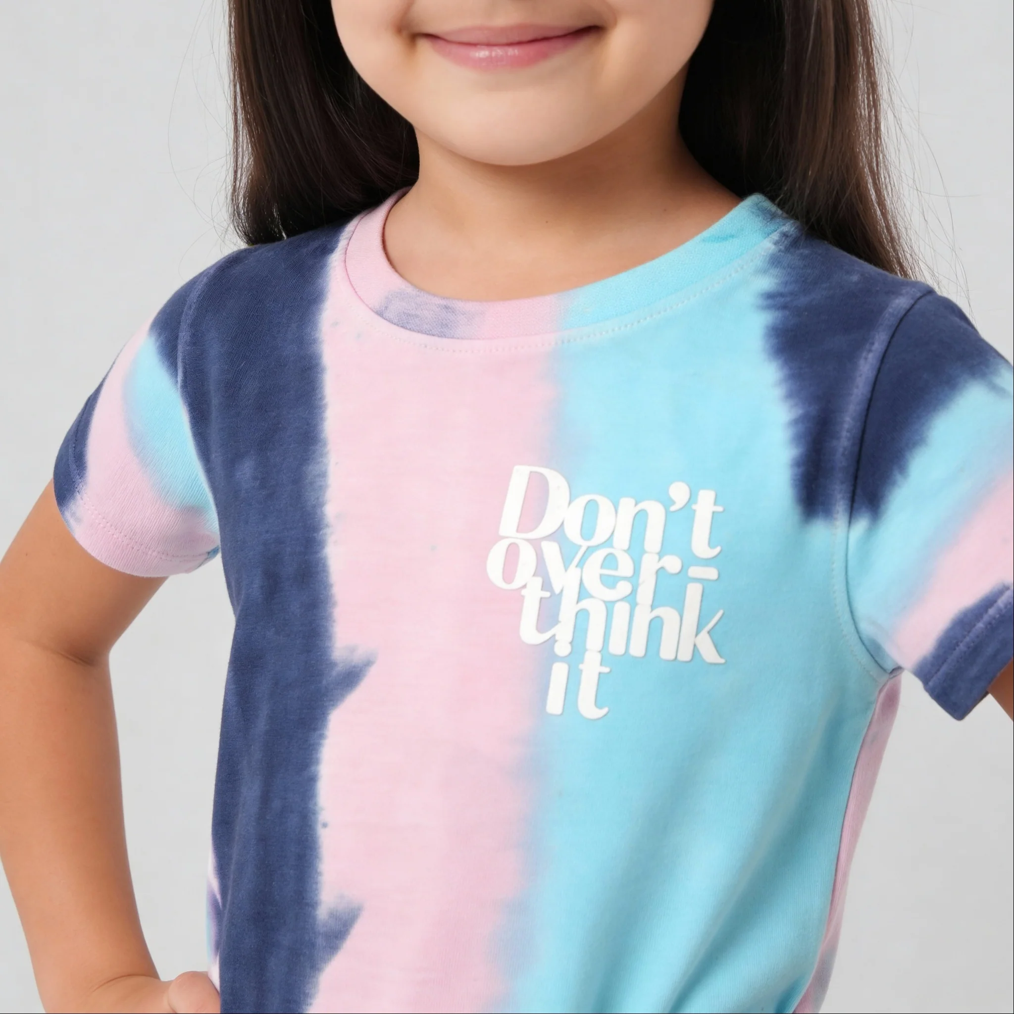 Girls Cotton Tie - Dye Cartoon Cowboy T-Shirt - Image 4