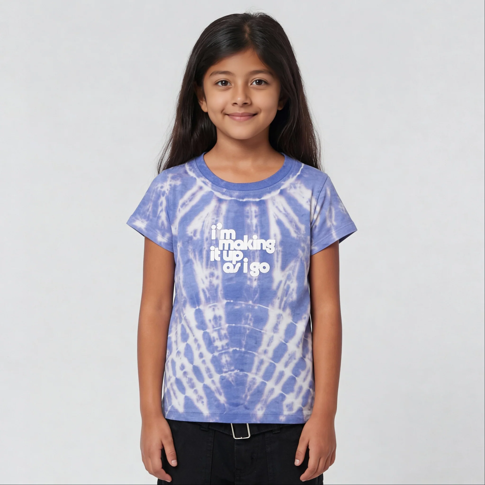 Girls Cotton Tie - Dye Pop Petals T-Shirt - Image 2