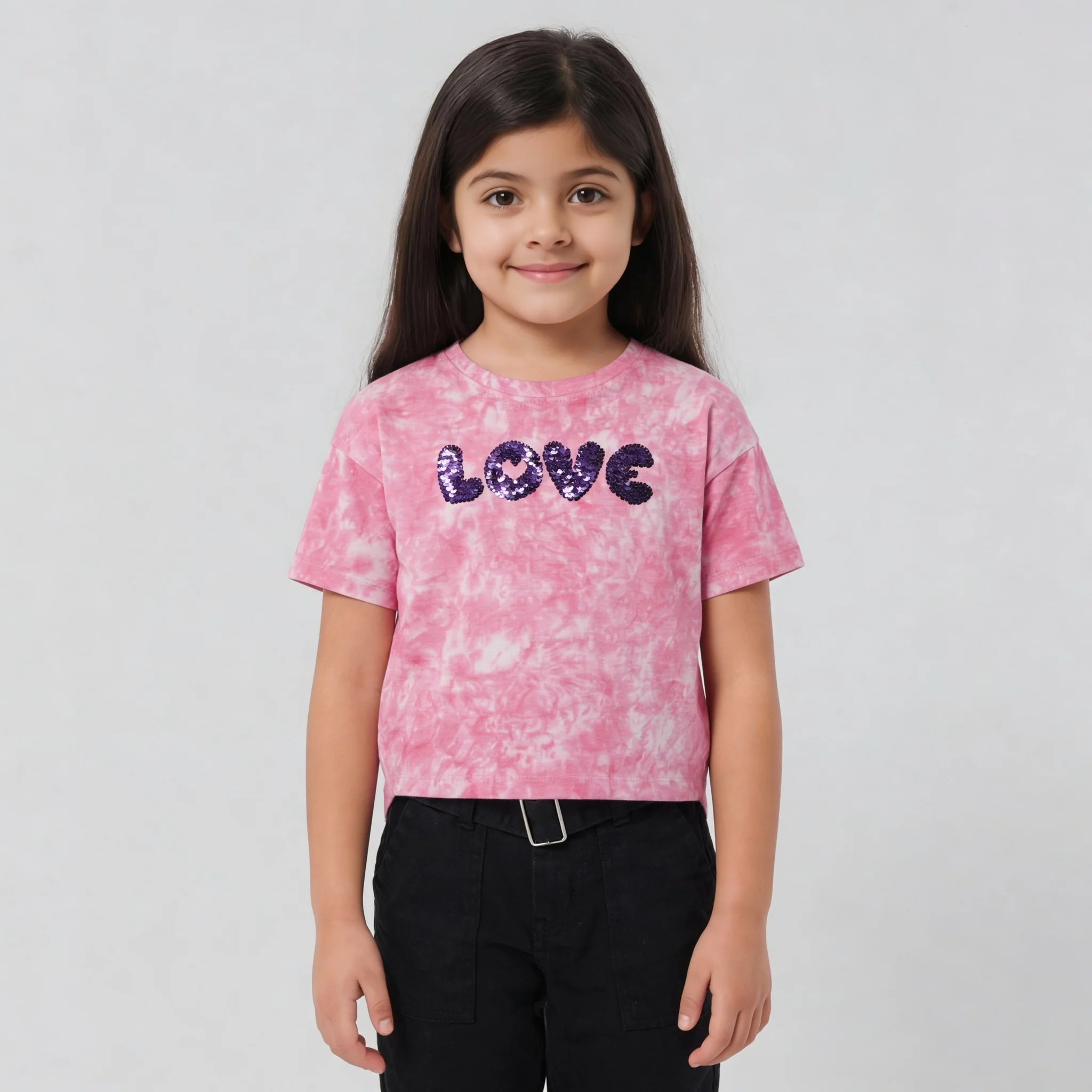 Girls Cotton Tie - Dye Skiddle T-Shirt - Image 2