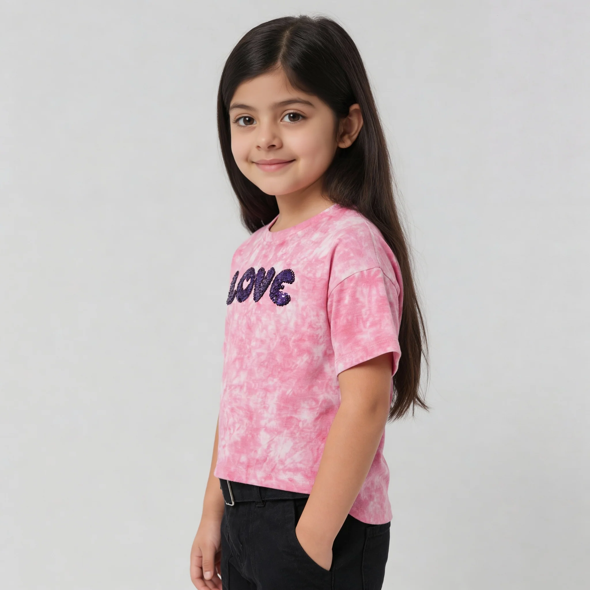 Girls Cotton Tie - Dye Skiddle T-Shirt - Image 5