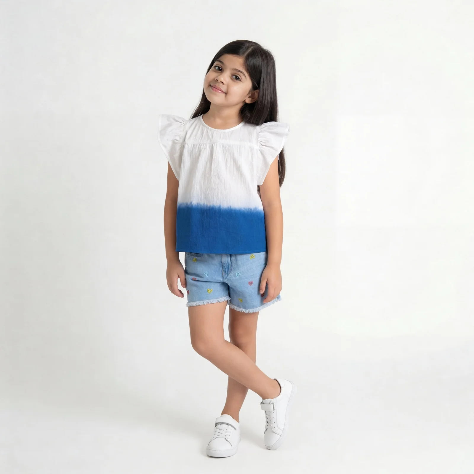 Girls Cotton Tie-Dye Woven Top