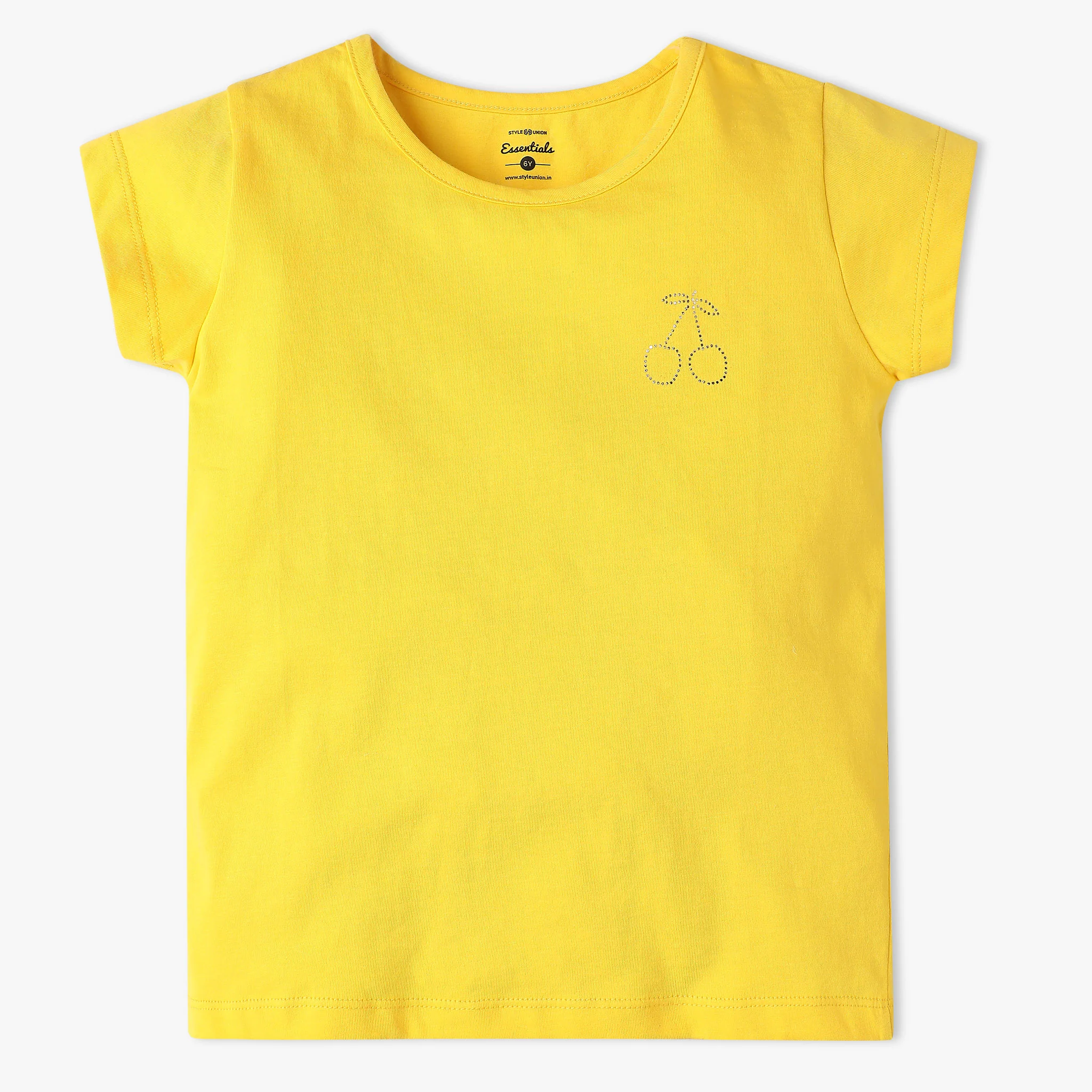 Girls Crew Neck All Day Essential Solid T-Shirt - Image 4