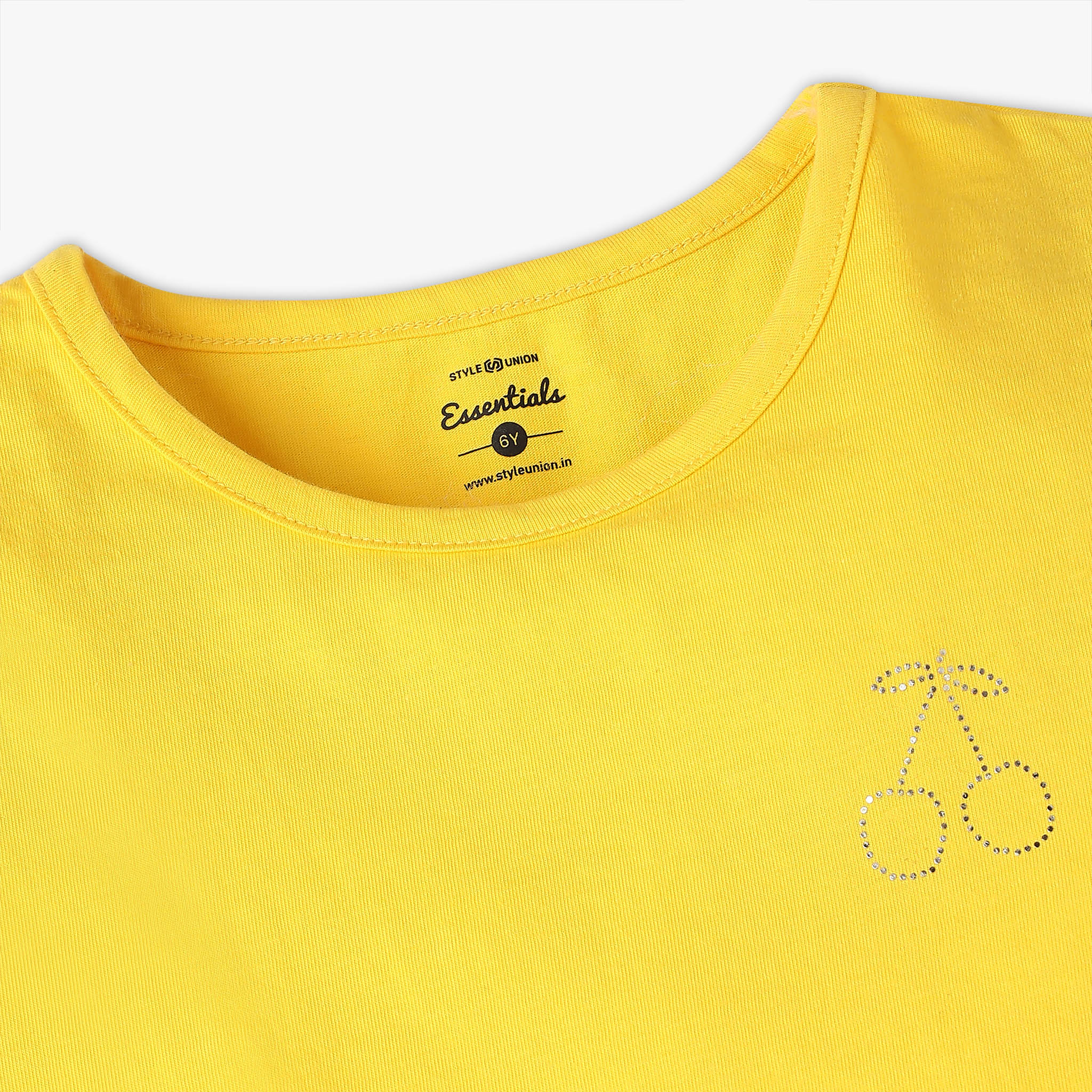 Girls Crew Neck All Day Essential Solid T-Shirt - Image 6