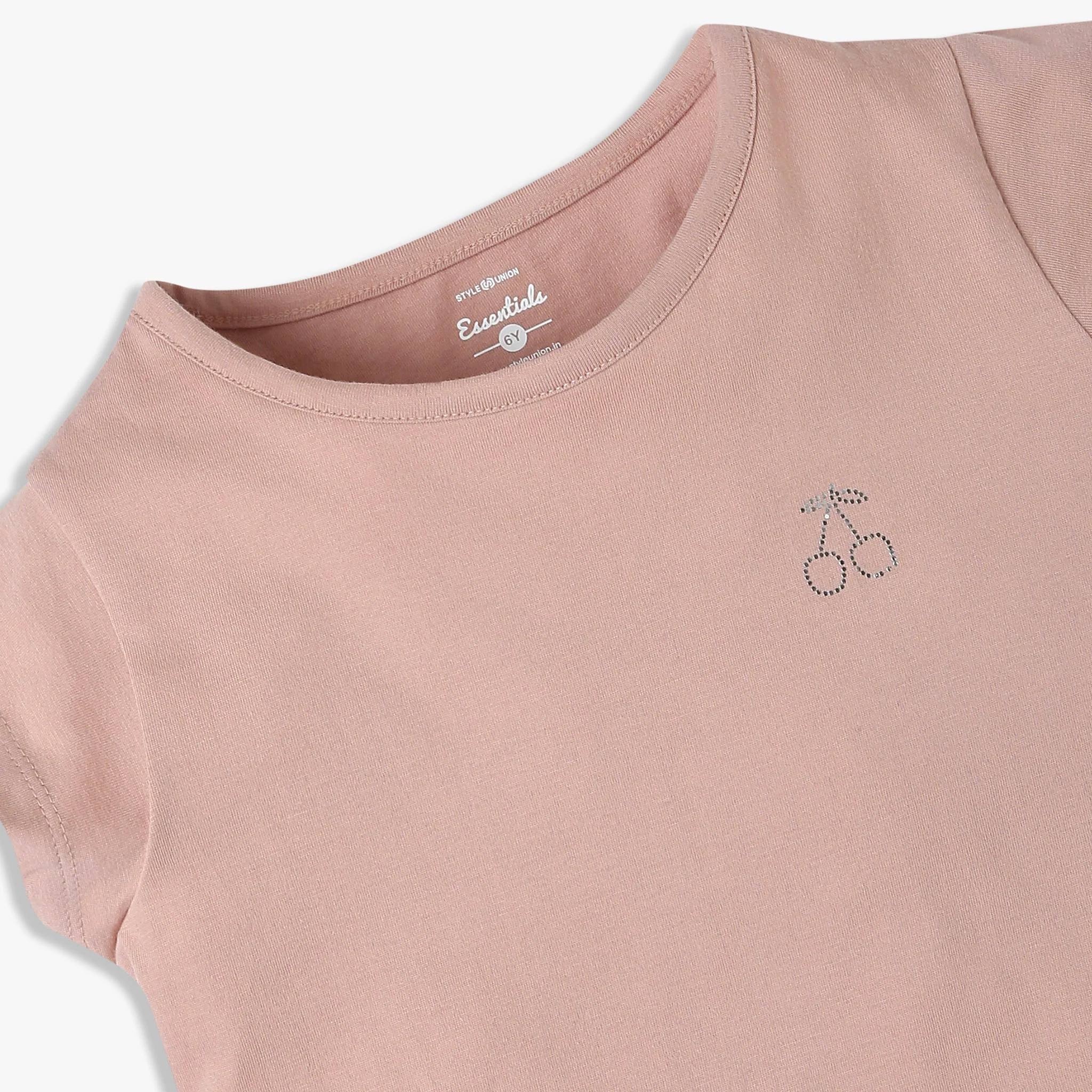 Girls Crew Neck All Day Essential Solid T-Shirt - Image 9