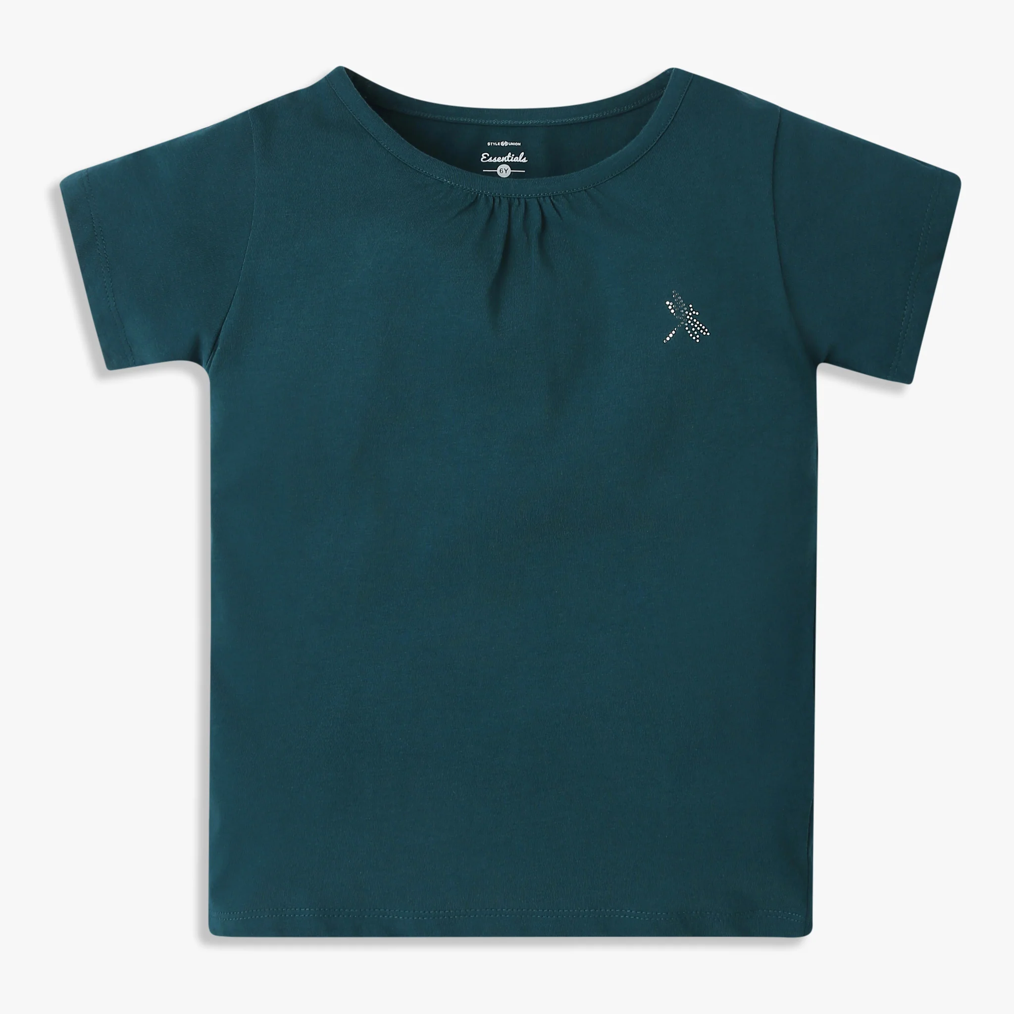 Girls Crew Neck All Day Essential Solid T-Shirt - Image 10