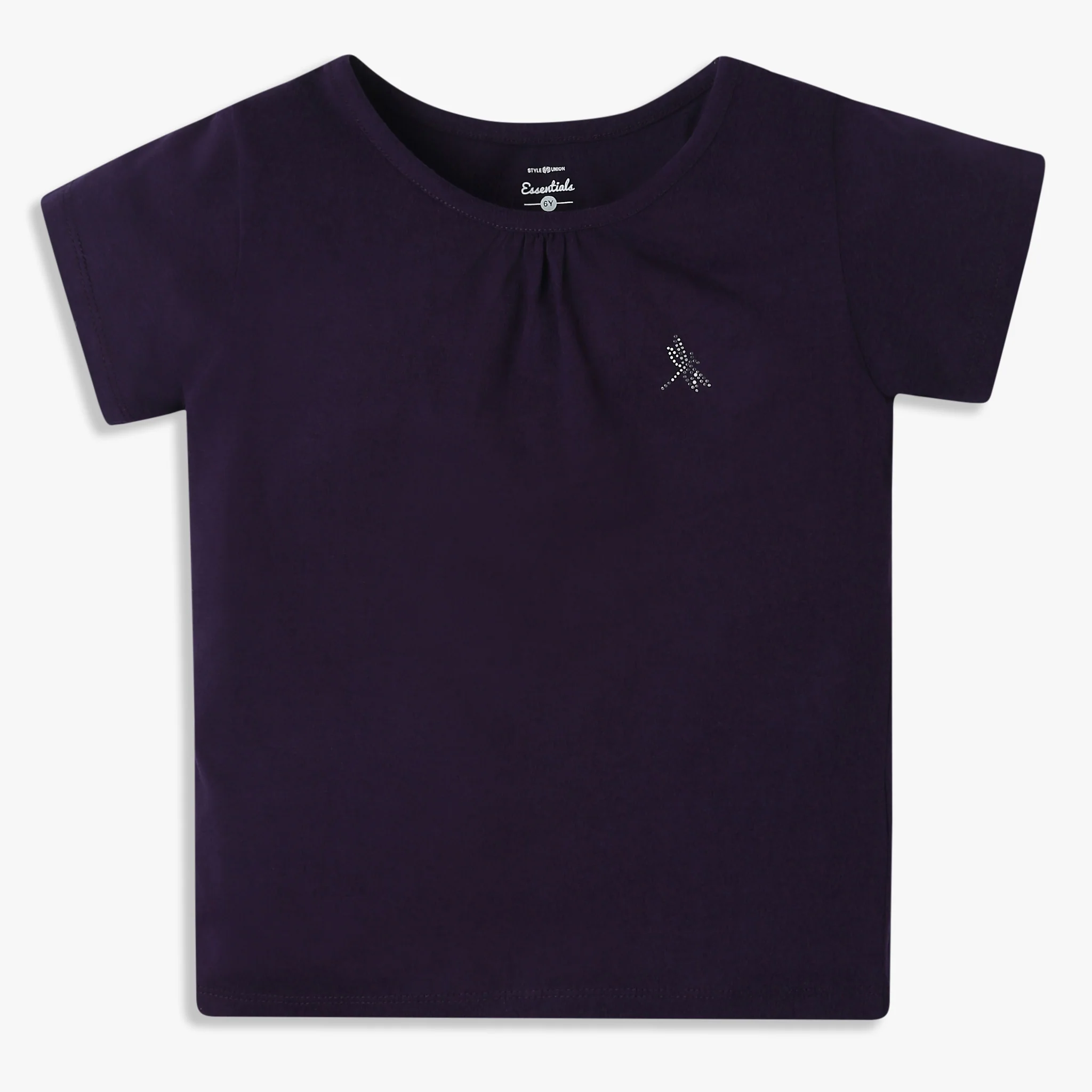 Girls Crew Neck All Day Essential Solid T-Shirt - Image 13