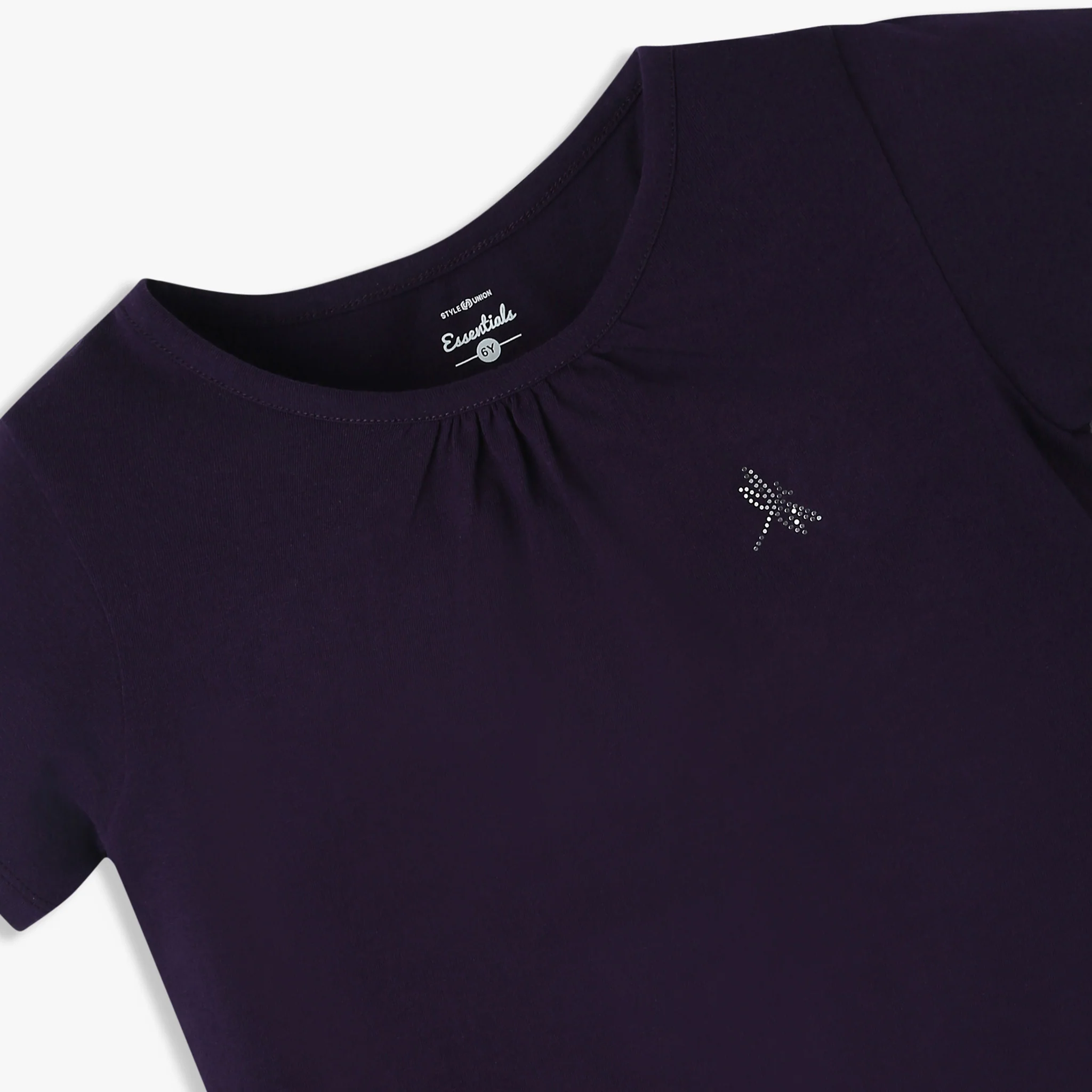 Girls Crew Neck All Day Essential Solid T-Shirt - Image 15