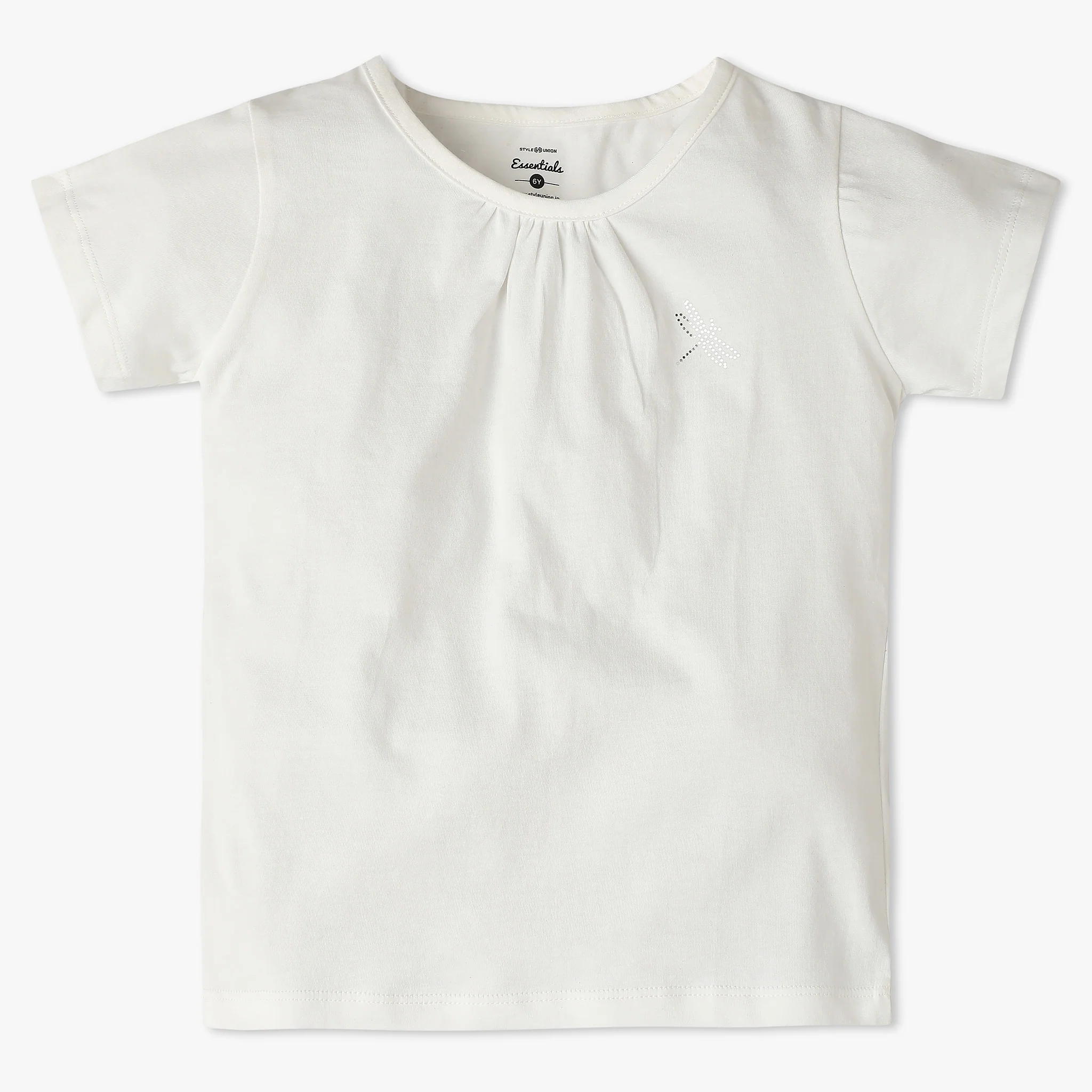 Girls Crew Neck All Day Essential Solid T-Shirt - Image 7