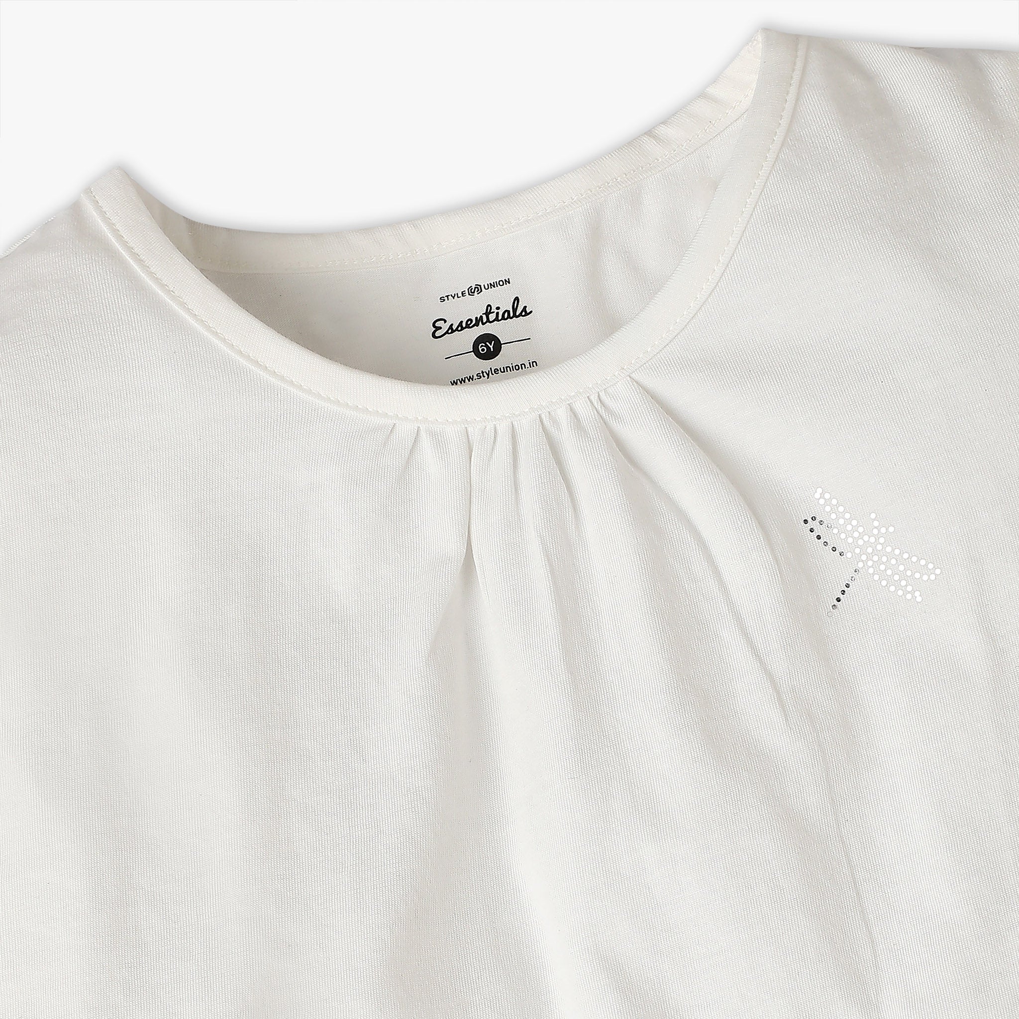 Girls Crew Neck All Day Essential Solid T-Shirt - Image 9