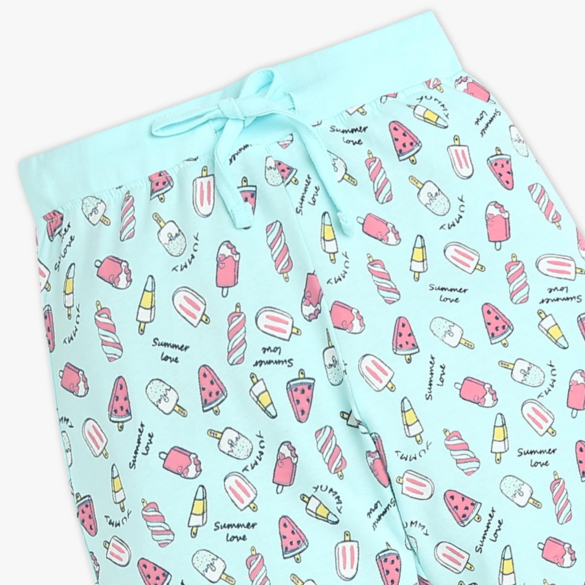 Girls Crew Neck Cap Sleeve Printed Must Have Snooze Co-Ord Set - Image 7
