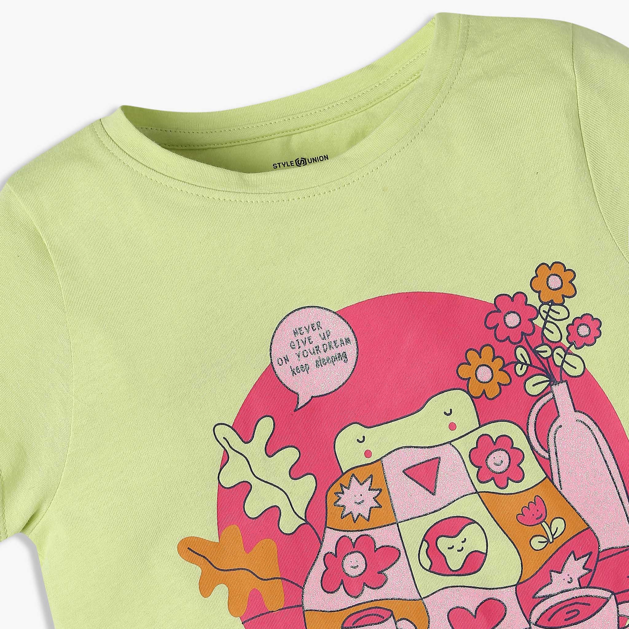 Girls Crew Neck Fun Playtime Graphic T-Shirt - Image 3
