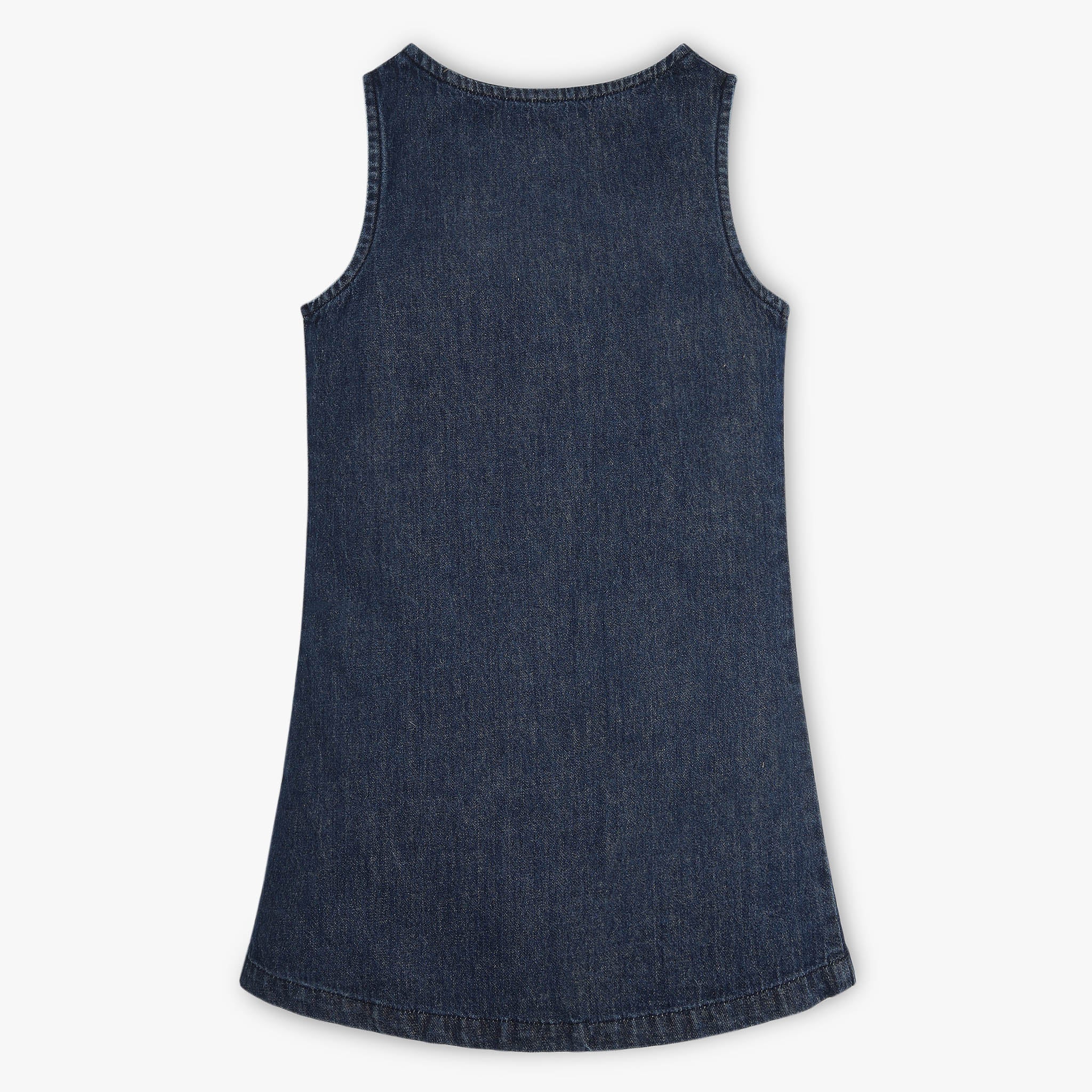 Girls Denim Pinafore Dress With Heart Patch Pocket - Image 2