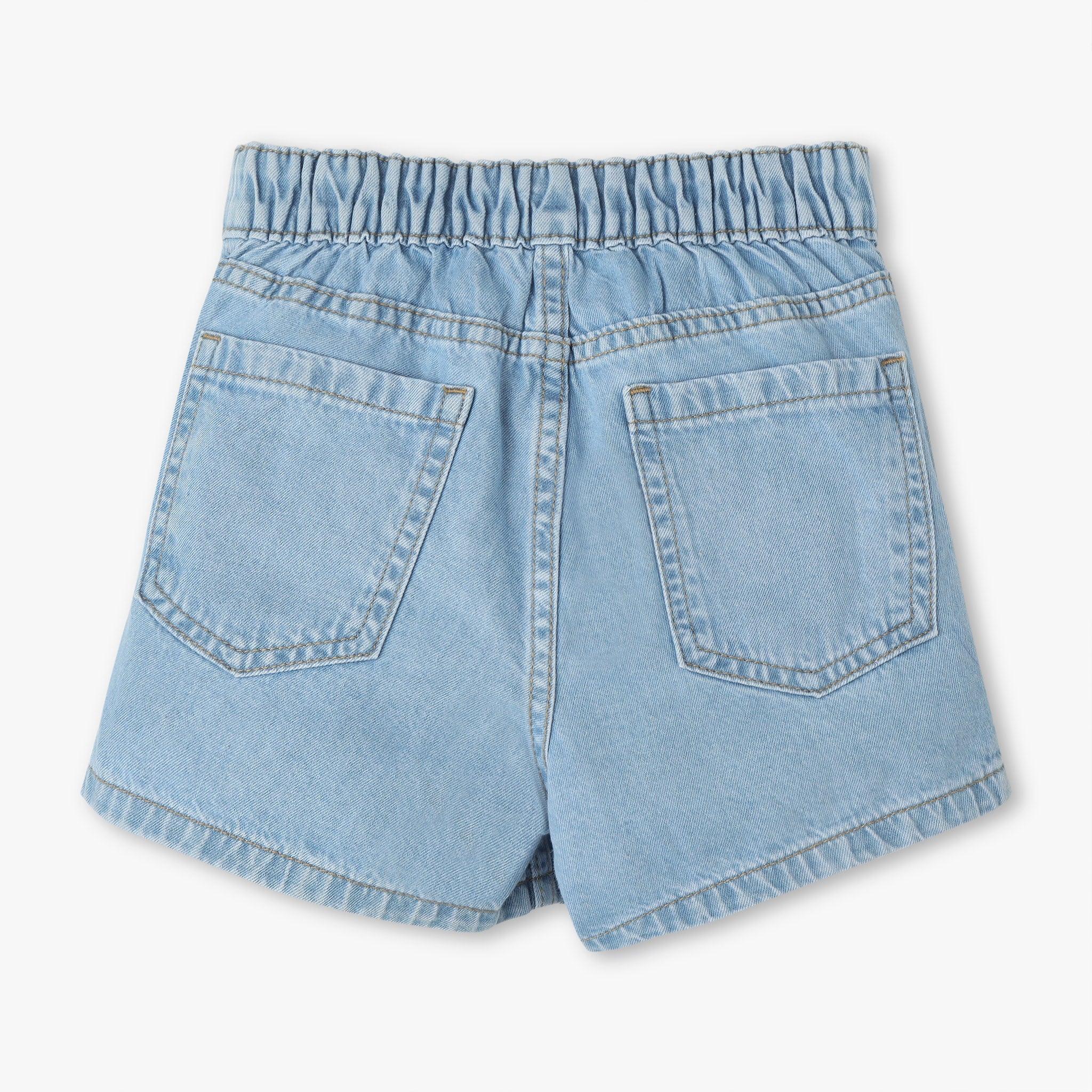 Girls Denim Short With Star Sequins Patch - Image 2