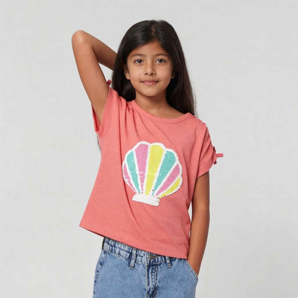 Girls Embellished Crew Neck T-Shirt - Image 2