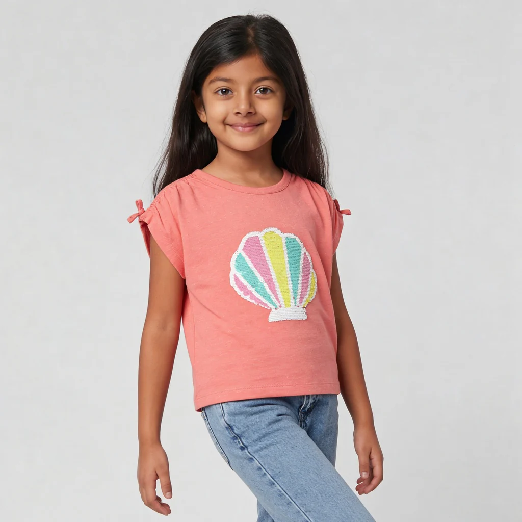 Girls Embellished Crew Neck T-Shirt - Image 5