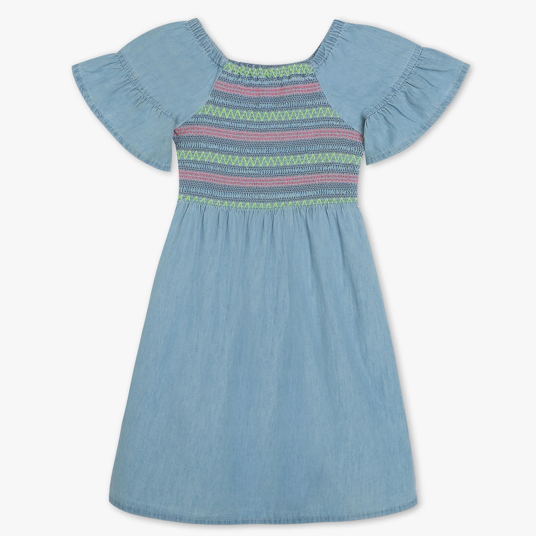 Girls Embellished Denim Dress