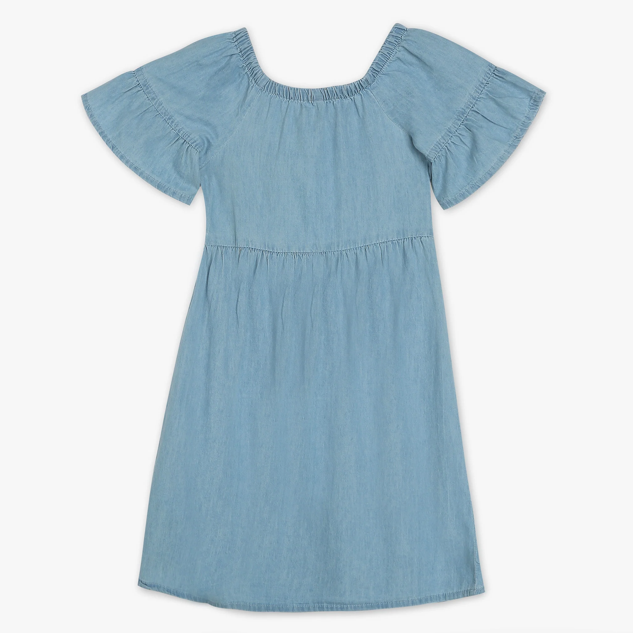 Girls Embellished Denim Dress - Image 2