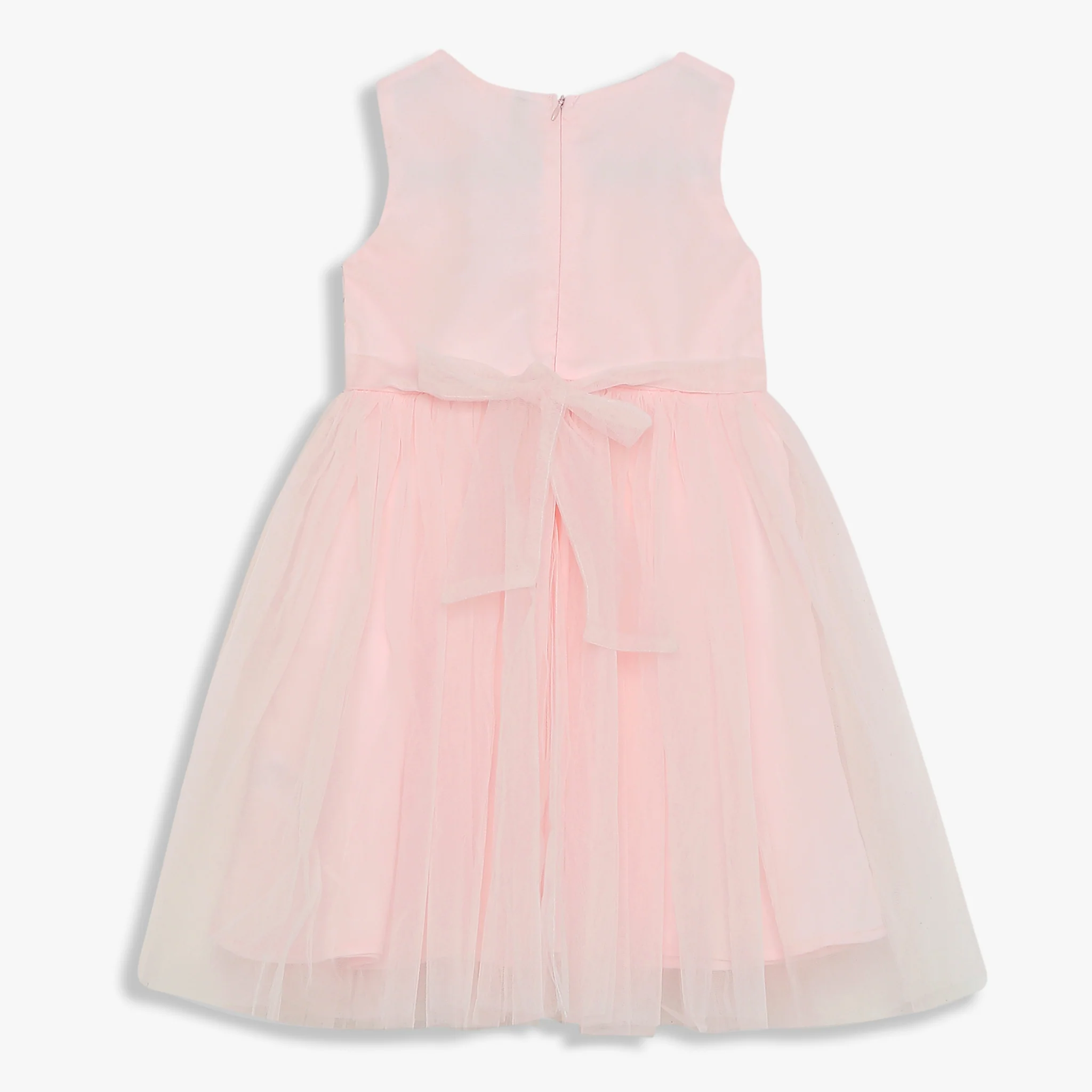 Girls Embellished Knee Length High Fashion Party Sleeveless Dress - Image 2