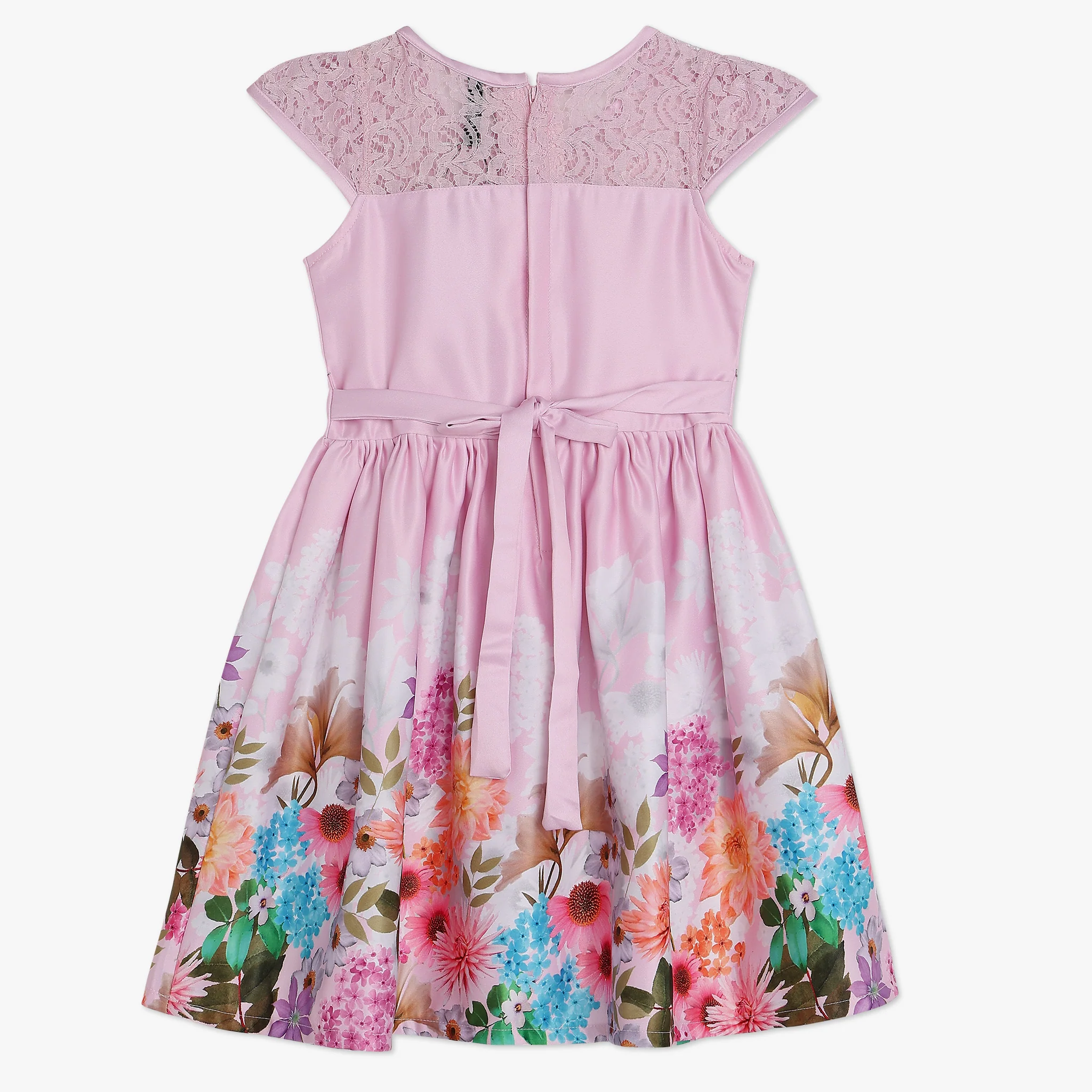 Girls Embellished Satin Frock - Image 2