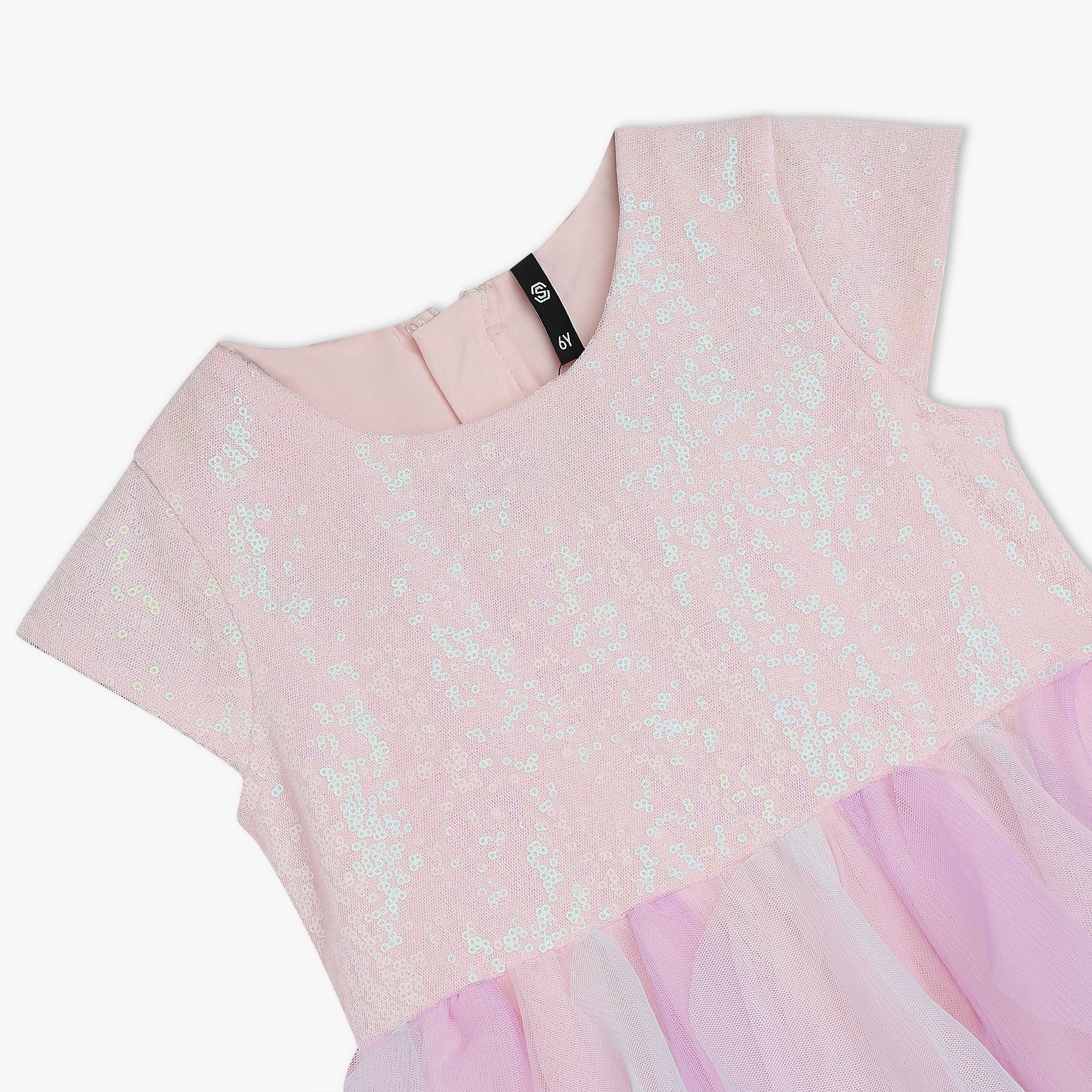 Girls Embellished Satin Frock - Image 3