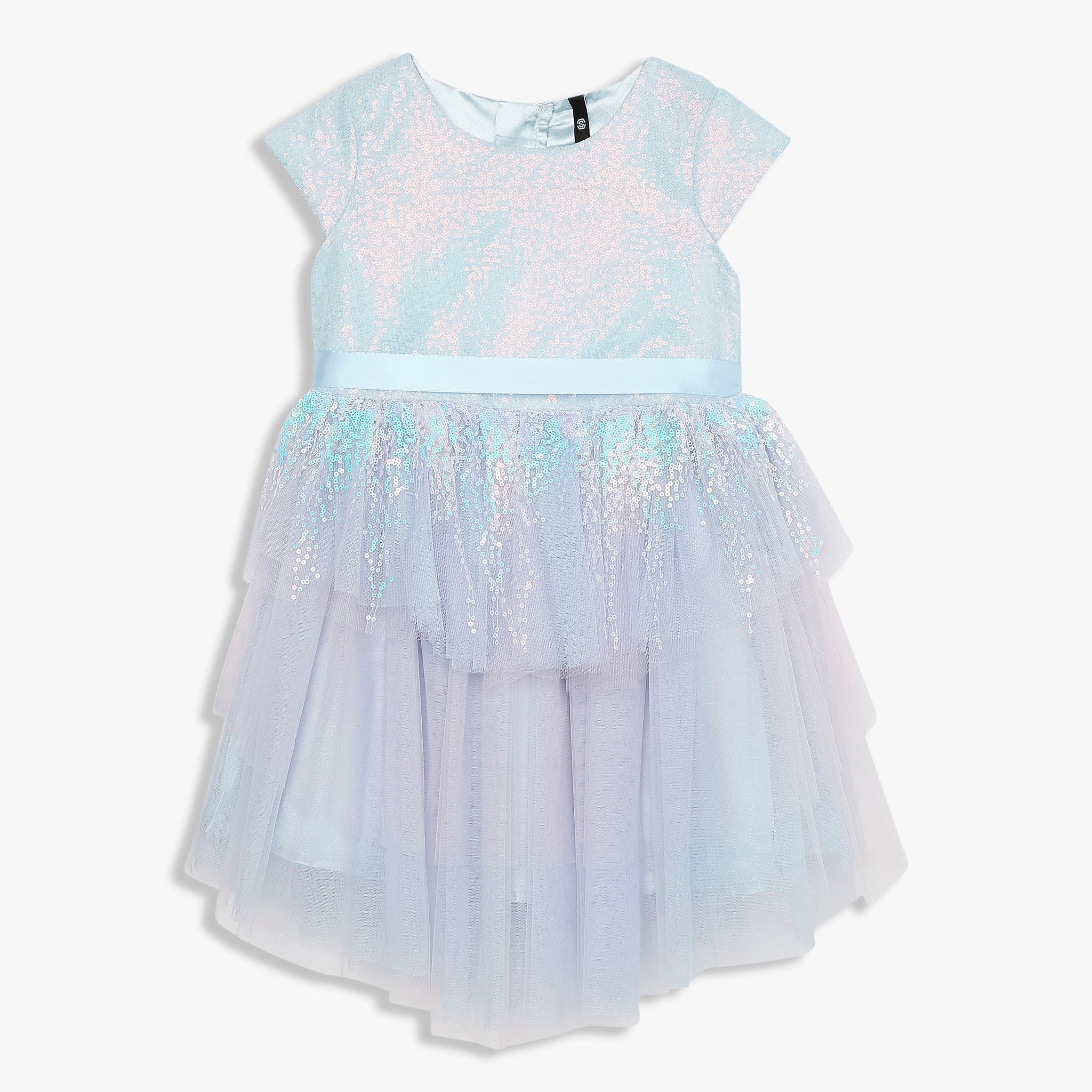 Girls Embellished Satin Party Frock