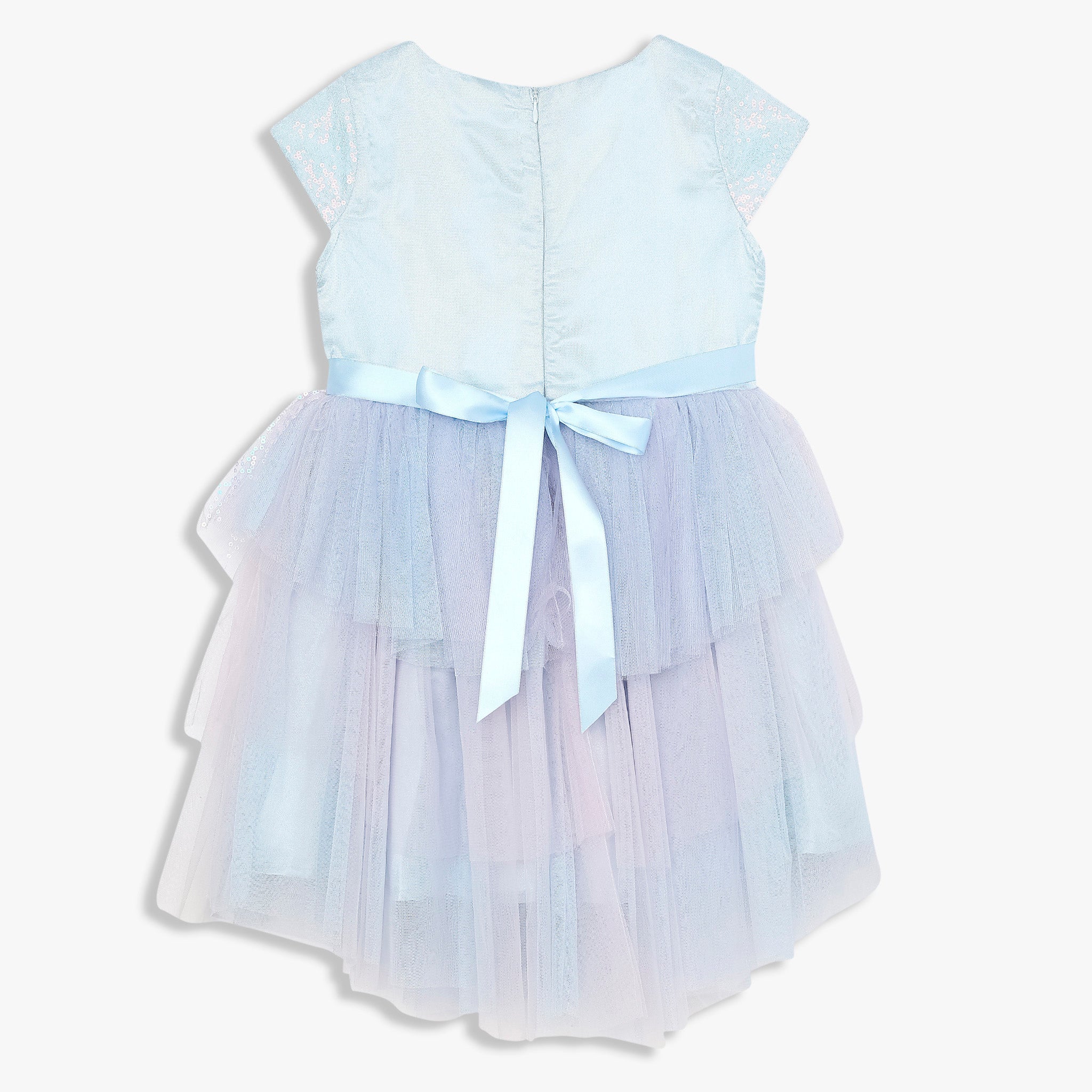 Girls Embellished Satin Party Frock - Image 2