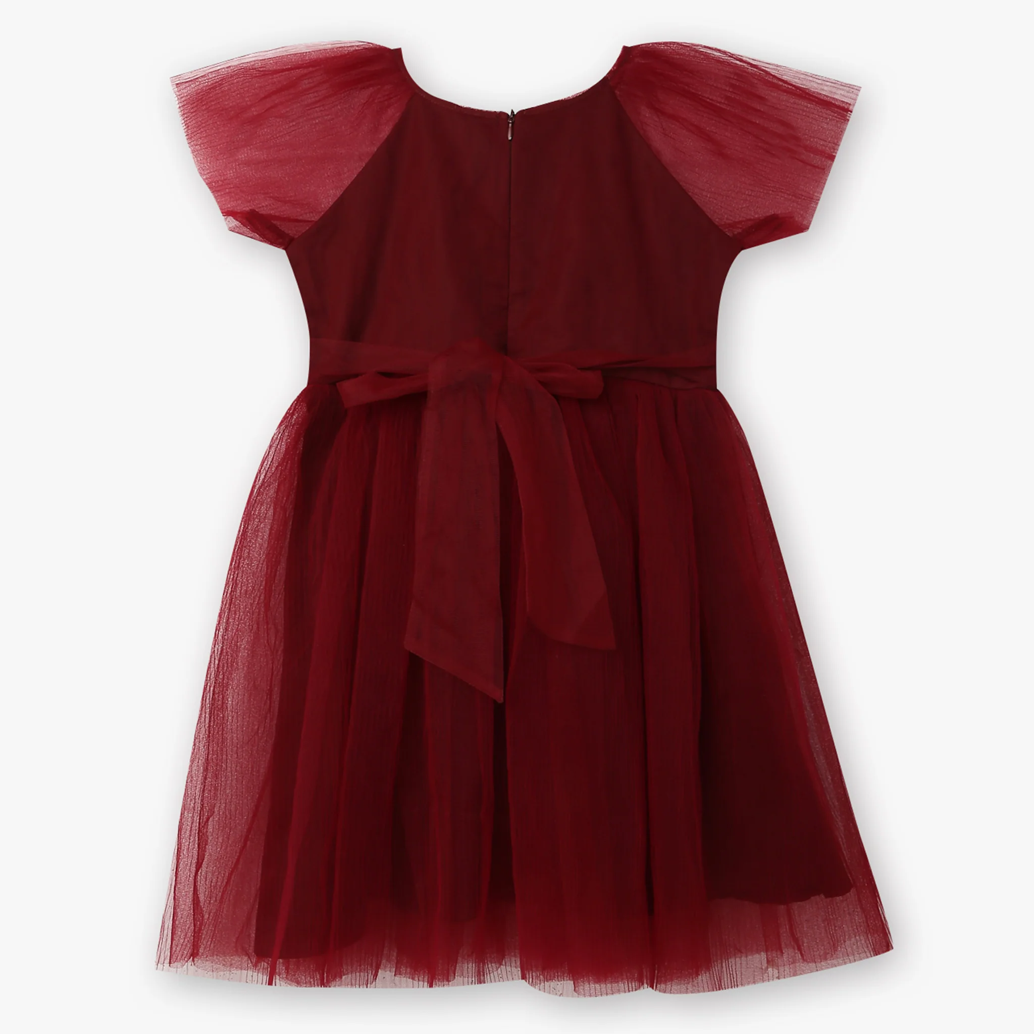 Girls Embellished Satin Party Frock - Image 2