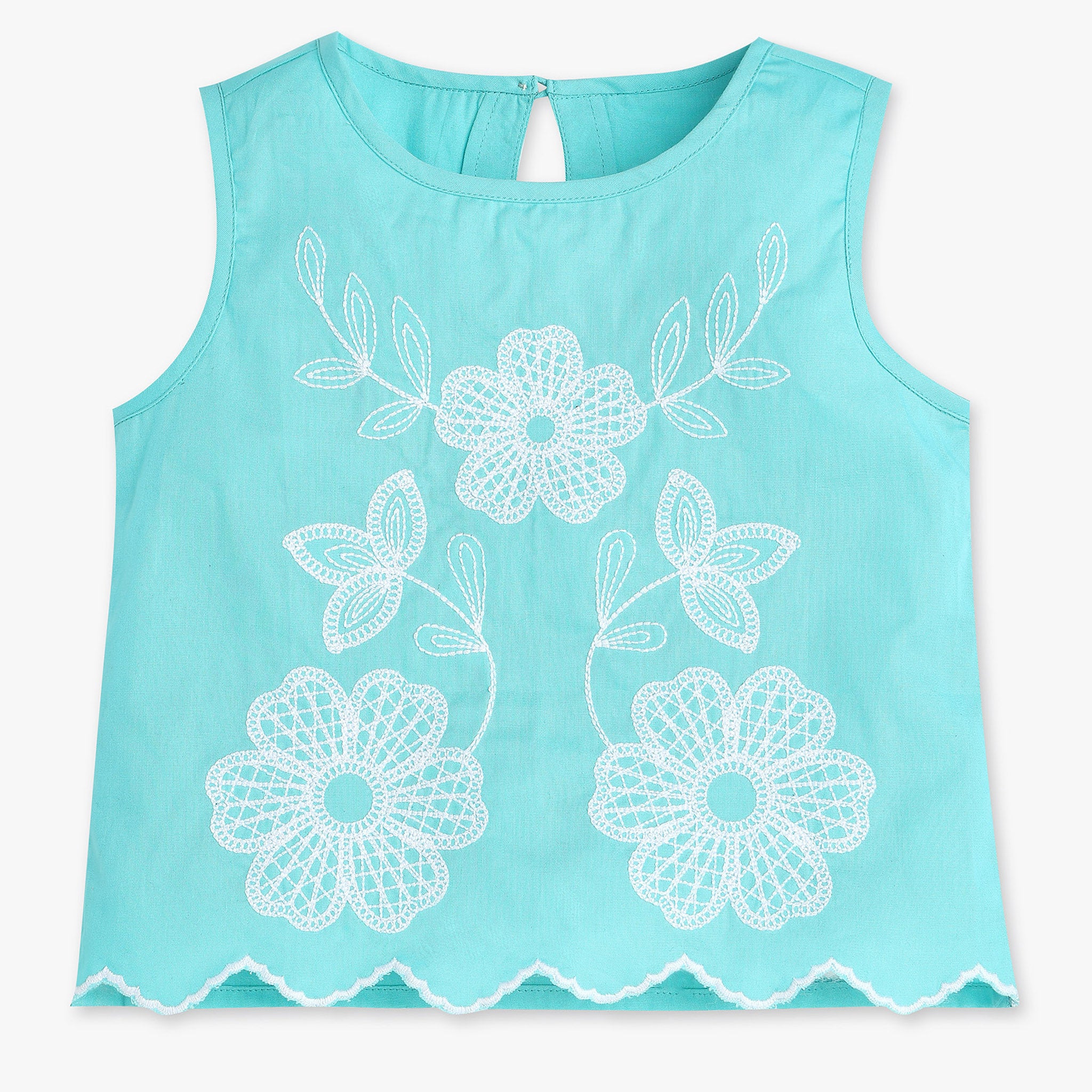 Girls Embroidered Cotton Top