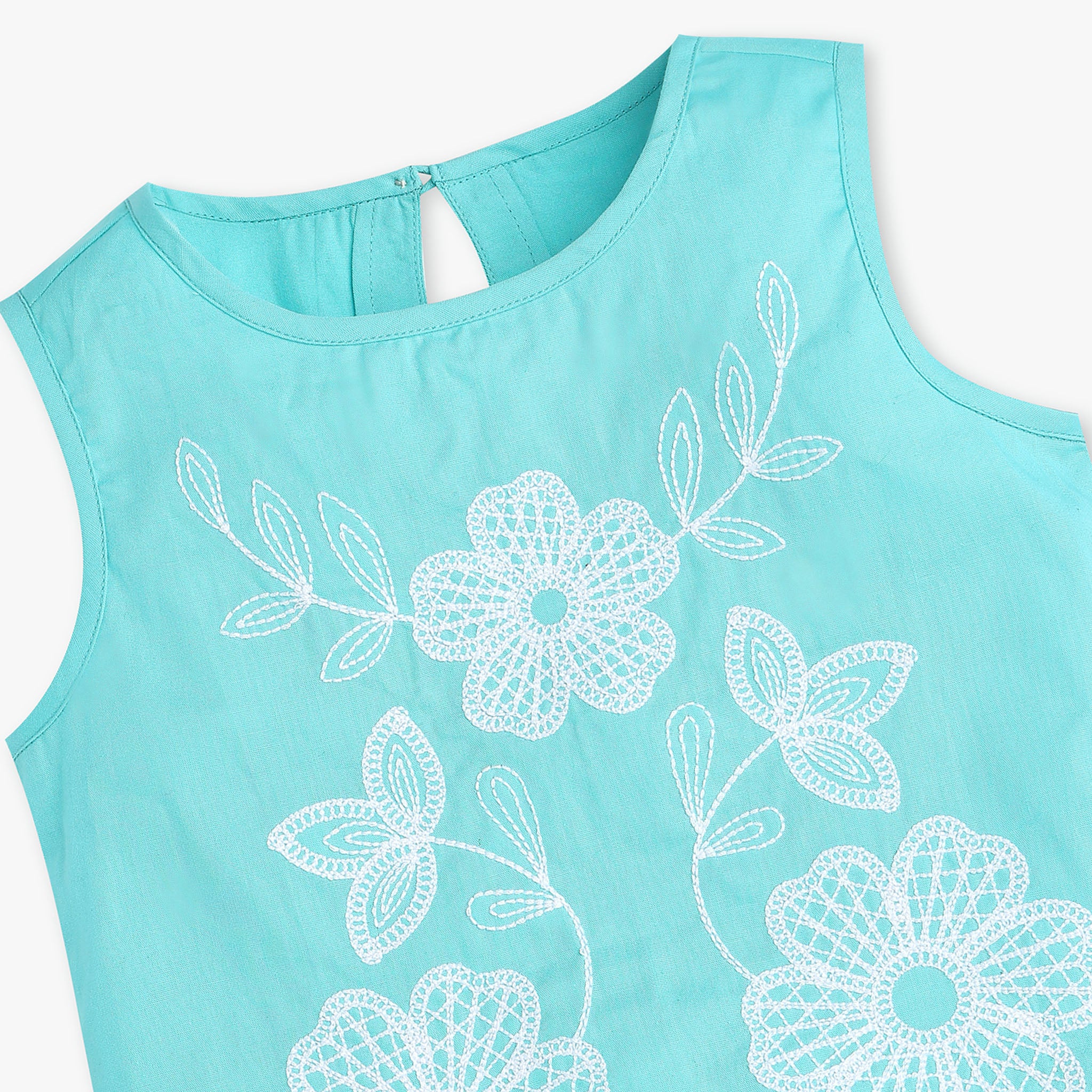 Girls Embroidered Cotton Top - Image 3