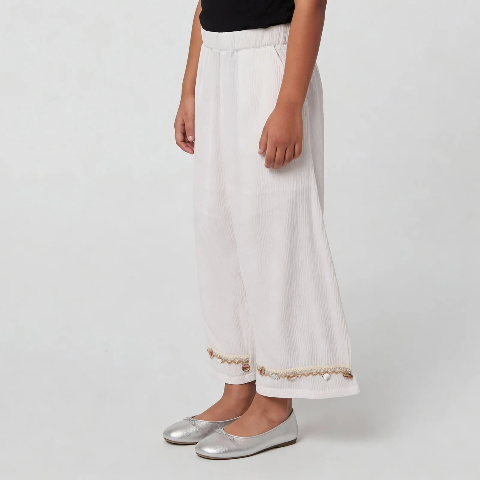 Girls Flared Poplin Pants - Image 5