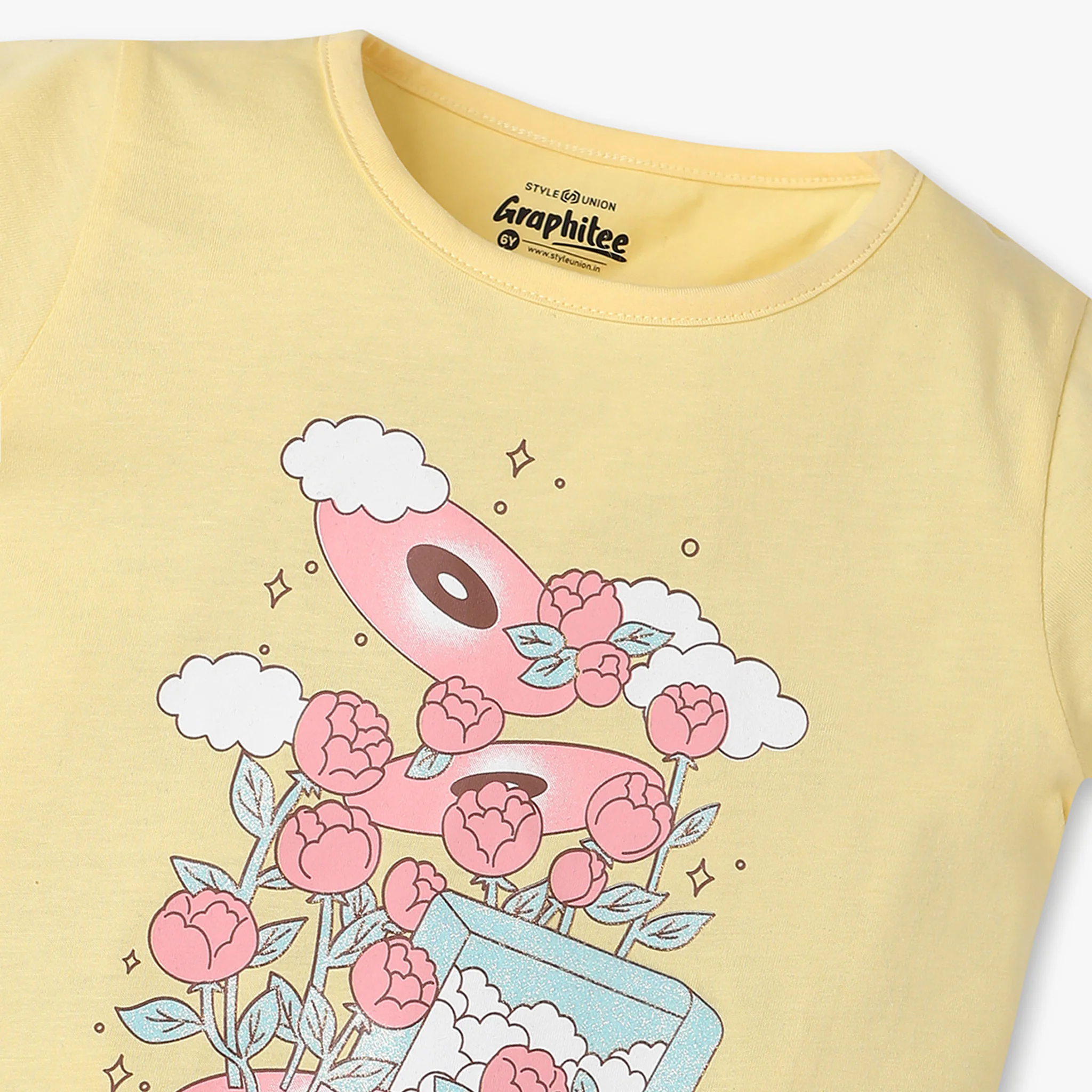 Girls Graphic Crew Neck T-Shirt - Image 3