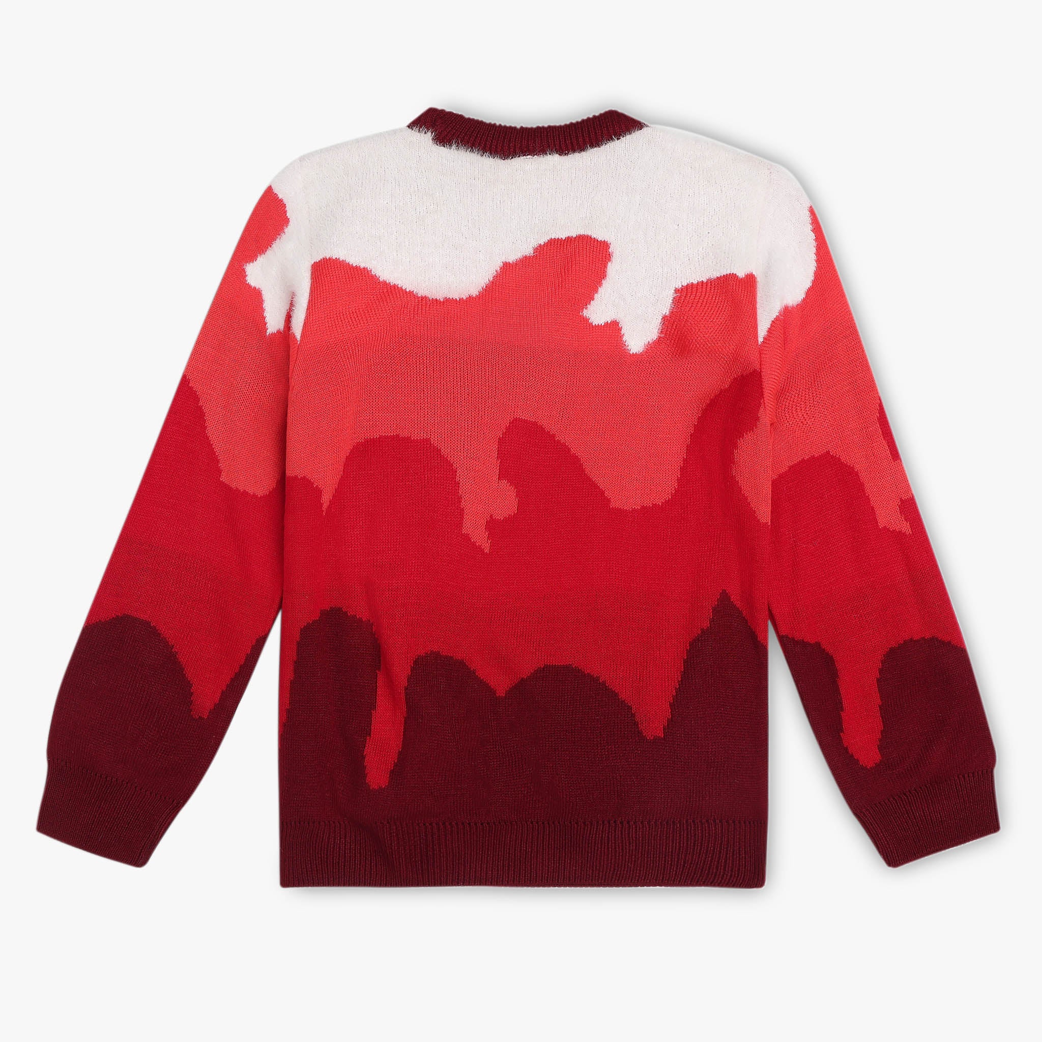 Girls Crew Neck Jacquard Sweater - Image 2