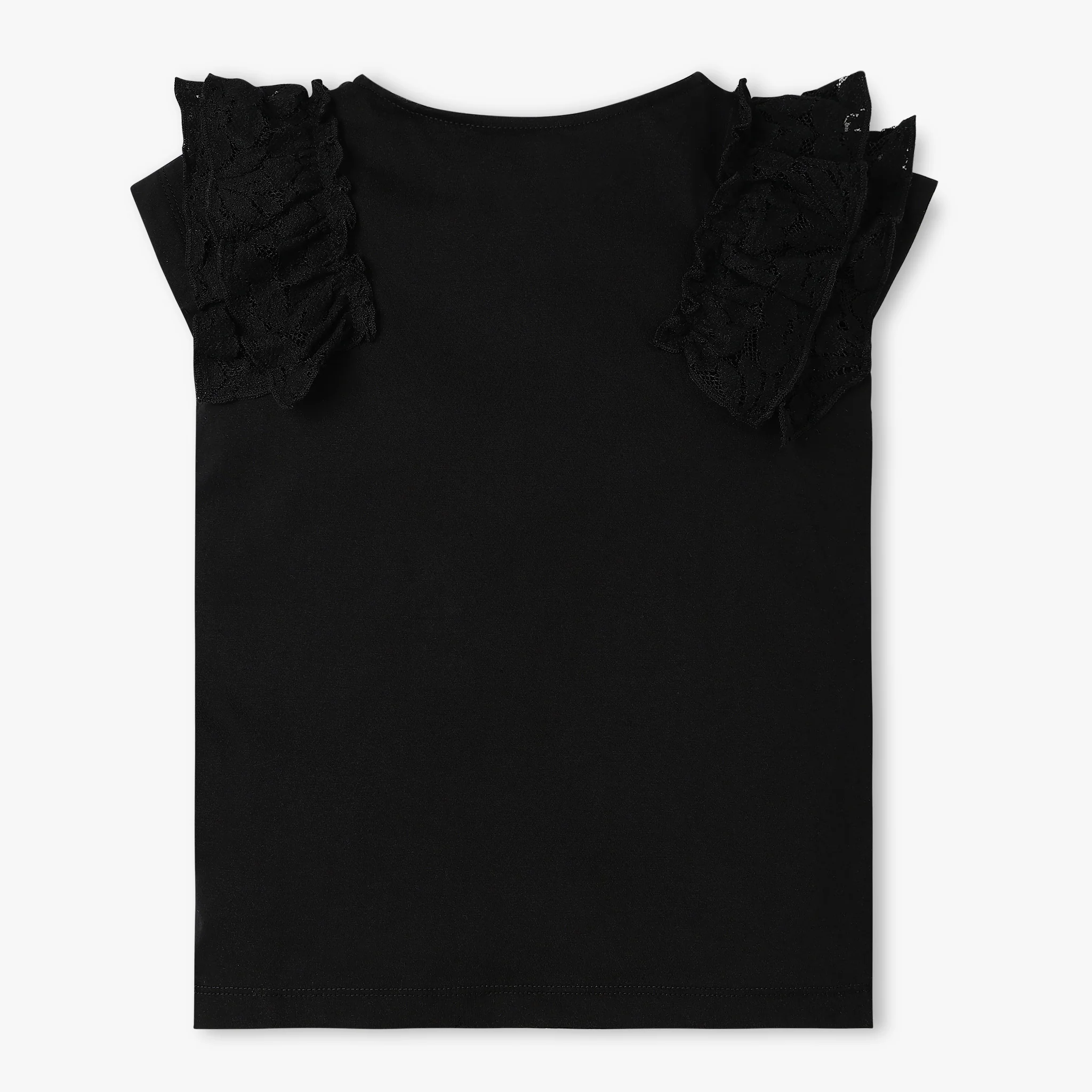 Girls Cotton Laced Floral Fairytale T-Shirt - Image 2