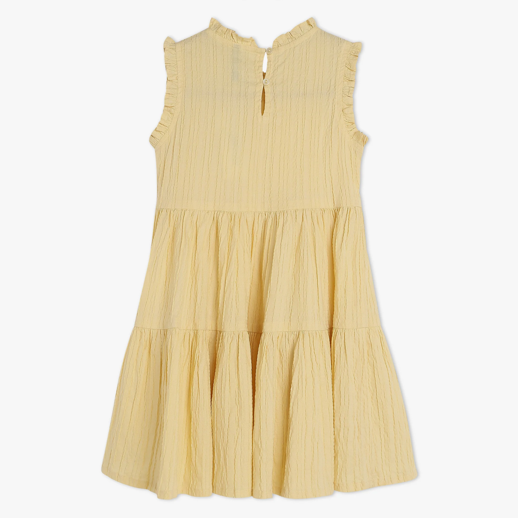 Girls Solid Below Knee Dress - Image 2