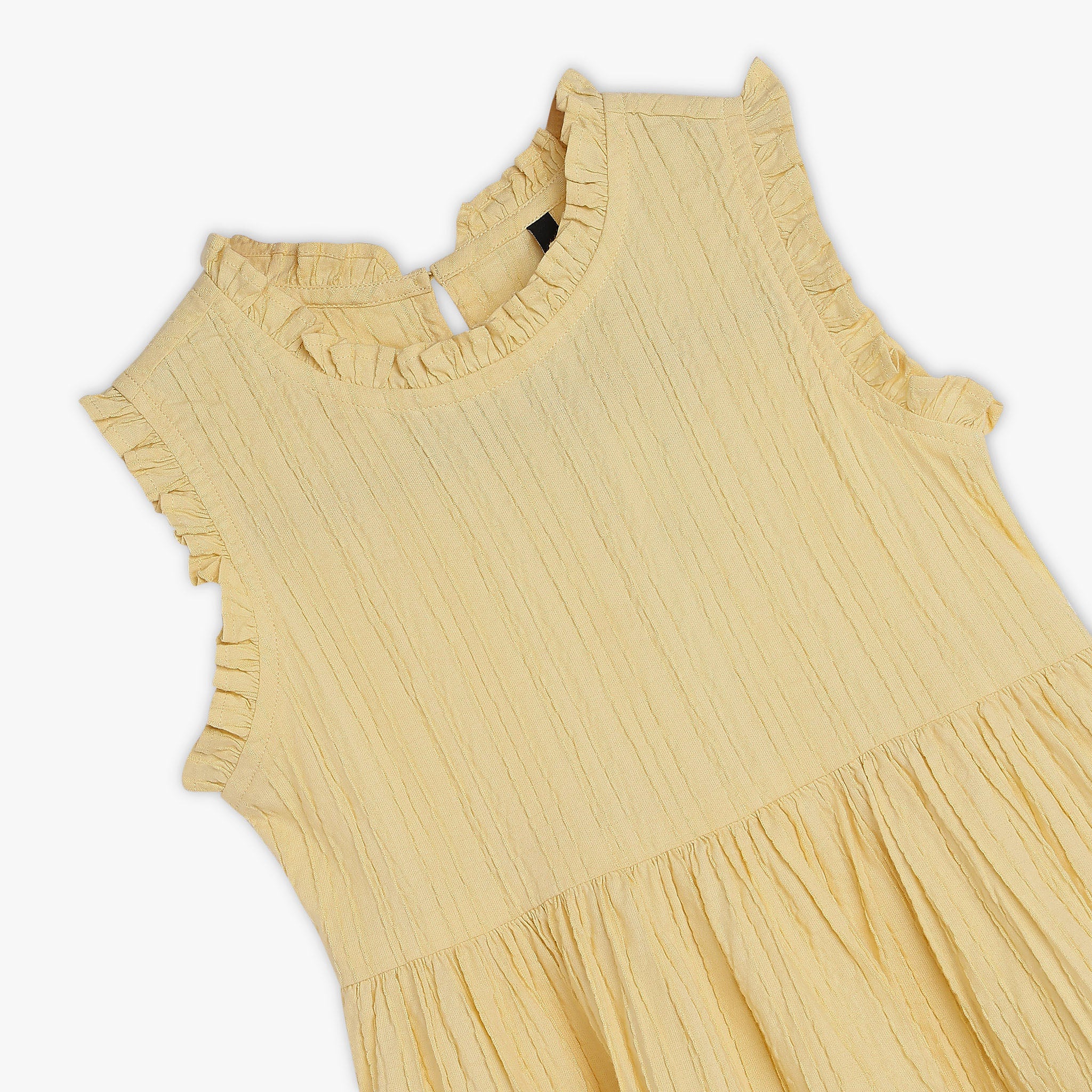 Girls Solid Below Knee Dress - Image 3