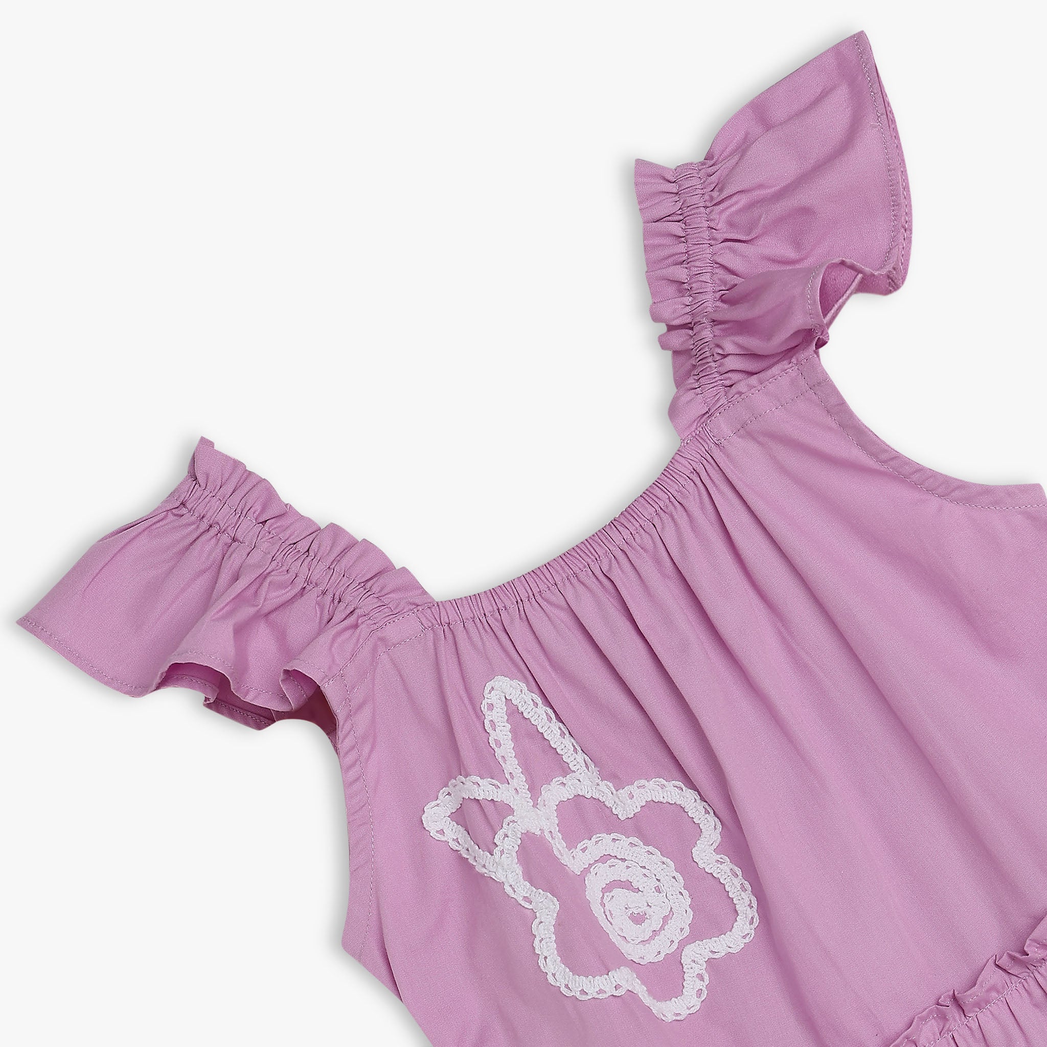 Girls Lace Pattern Woven Top - Image 3