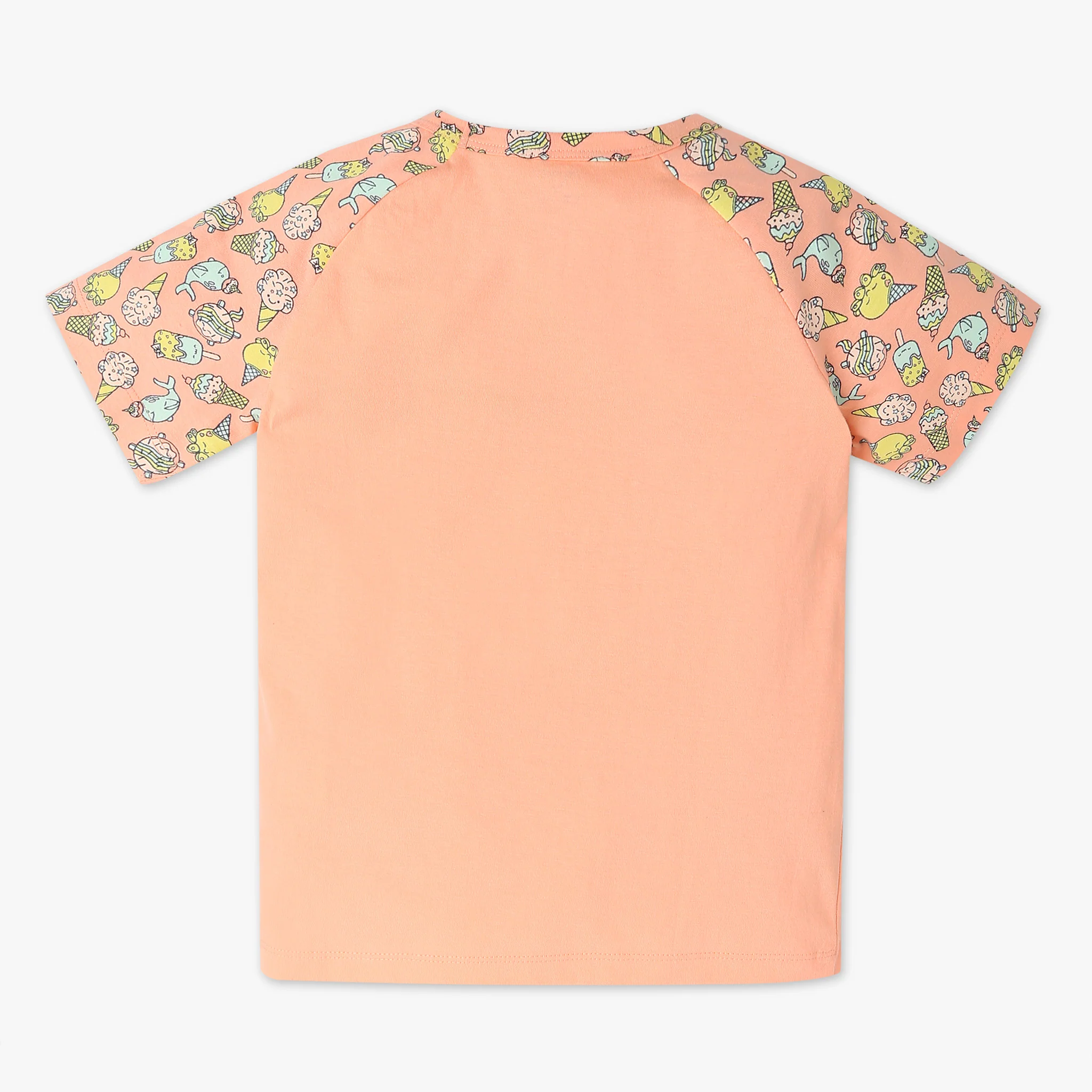 Girls "Must Have Snooze Coordinate Set. Refreshing Graphic T-Shirt With Matching Pattern Printed Trackpant. Comfortable Body For Ease. Breathable And Absorbent 100% Cotton Single Jersey Fabric." - Image 3