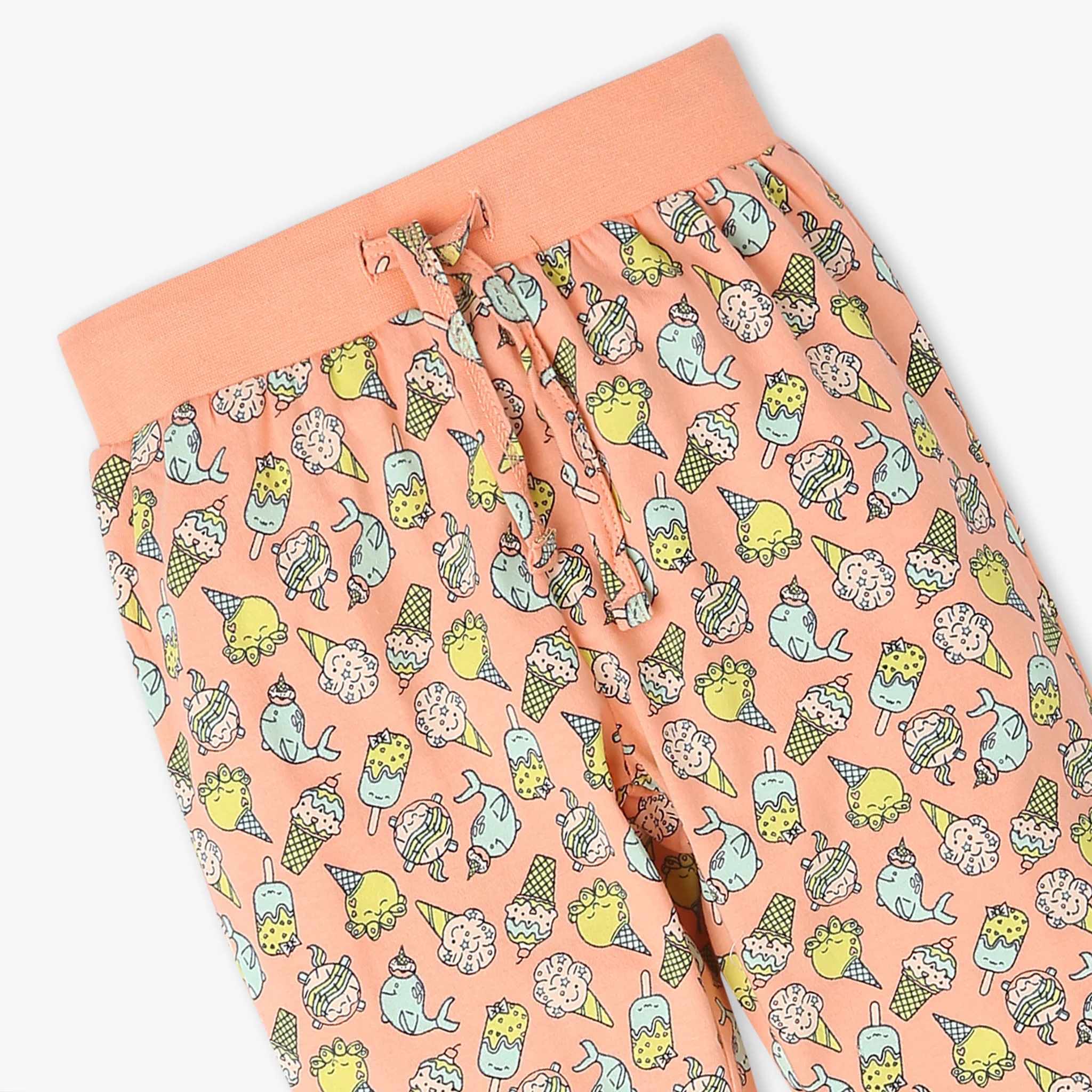 Girls "Must Have Snooze Coordinate Set. Refreshing Graphic T-Shirt With Matching Pattern Printed Trackpant. Comfortable Body For Ease. Breathable And Absorbent 100% Cotton Single Jersey Fabric." - Image 6