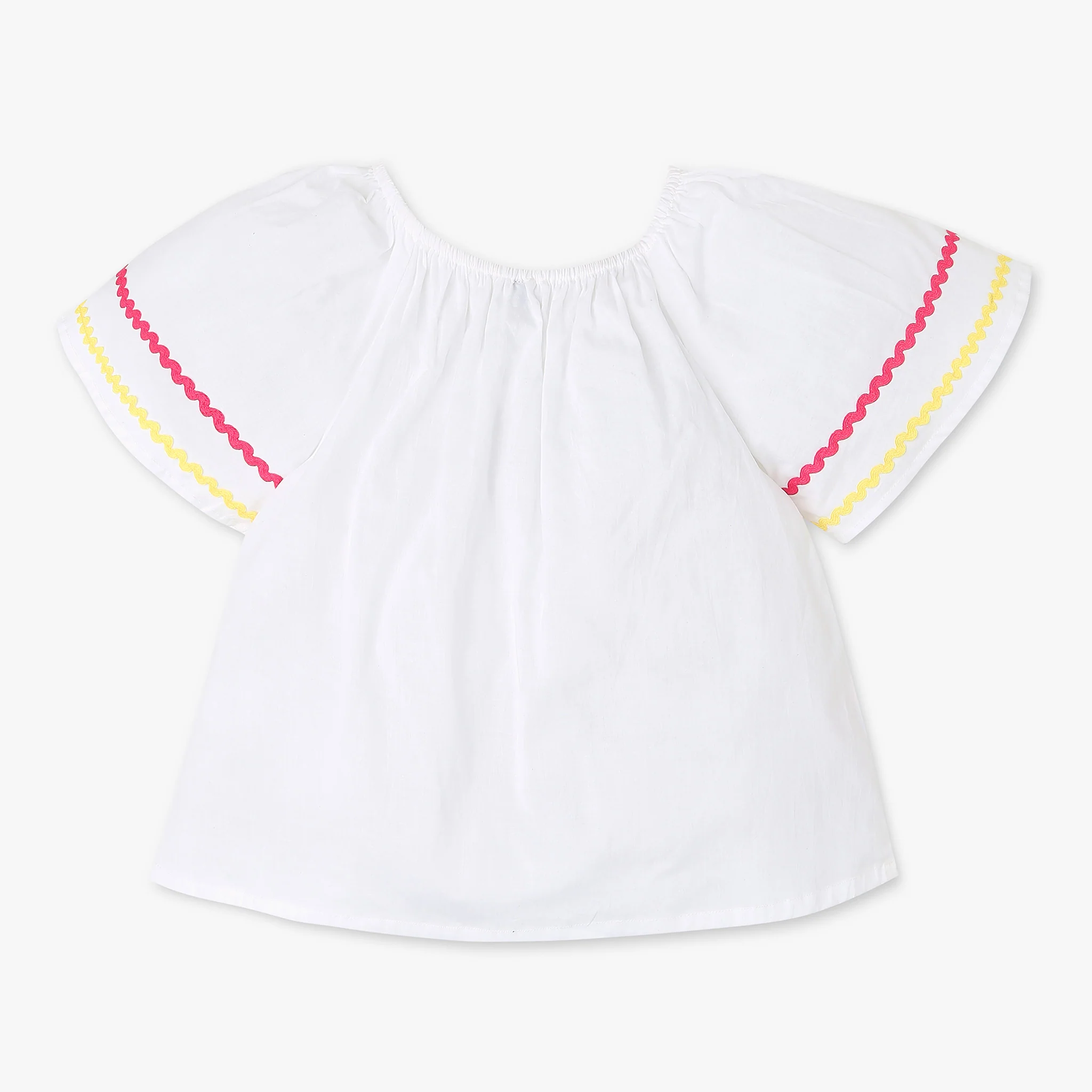 Girls Pleated Woven Top - Image 2